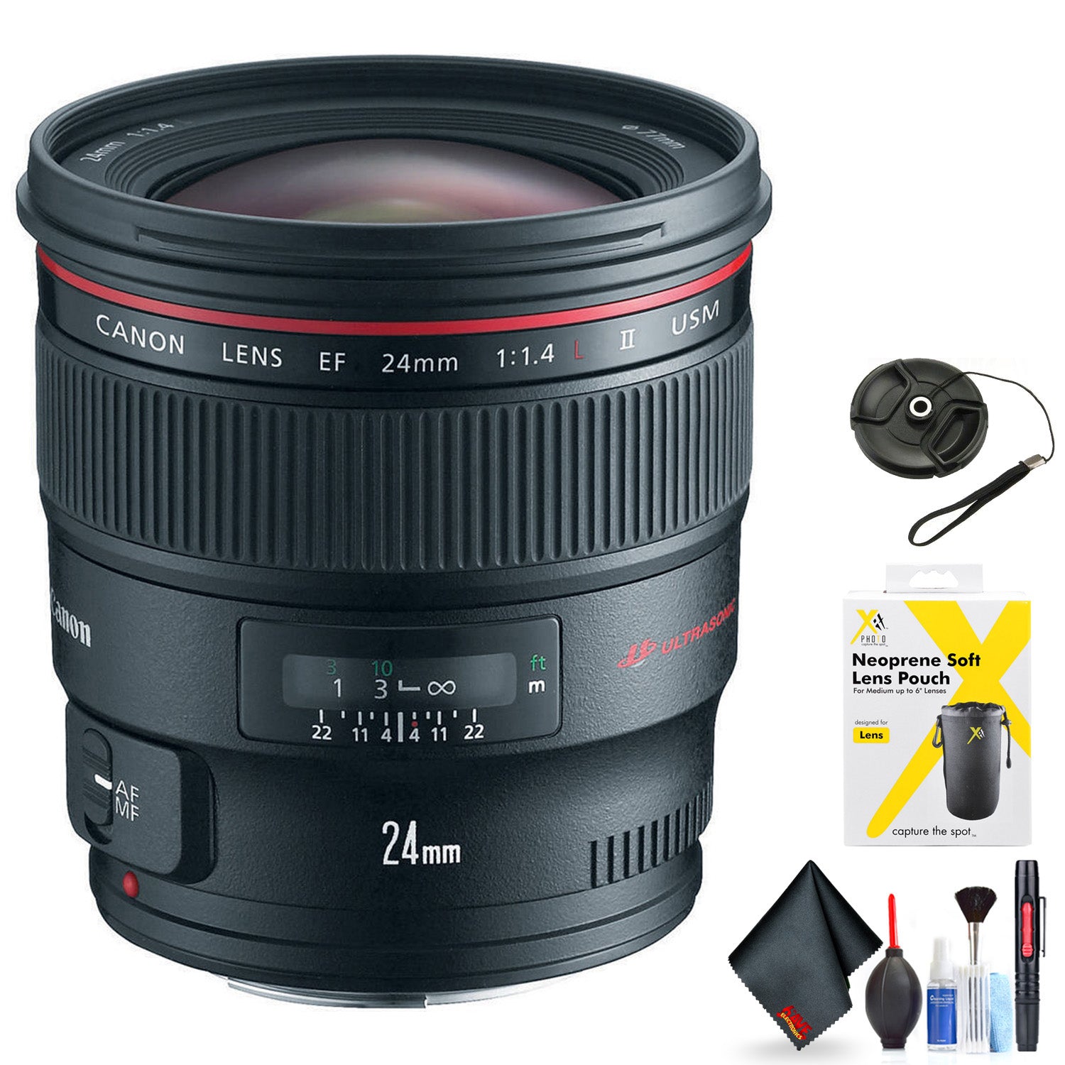 Canon EF 24mm f/1.4L II USM Lens for Canon EF Mount + Accessories (International Model with 2 Year Warranty)