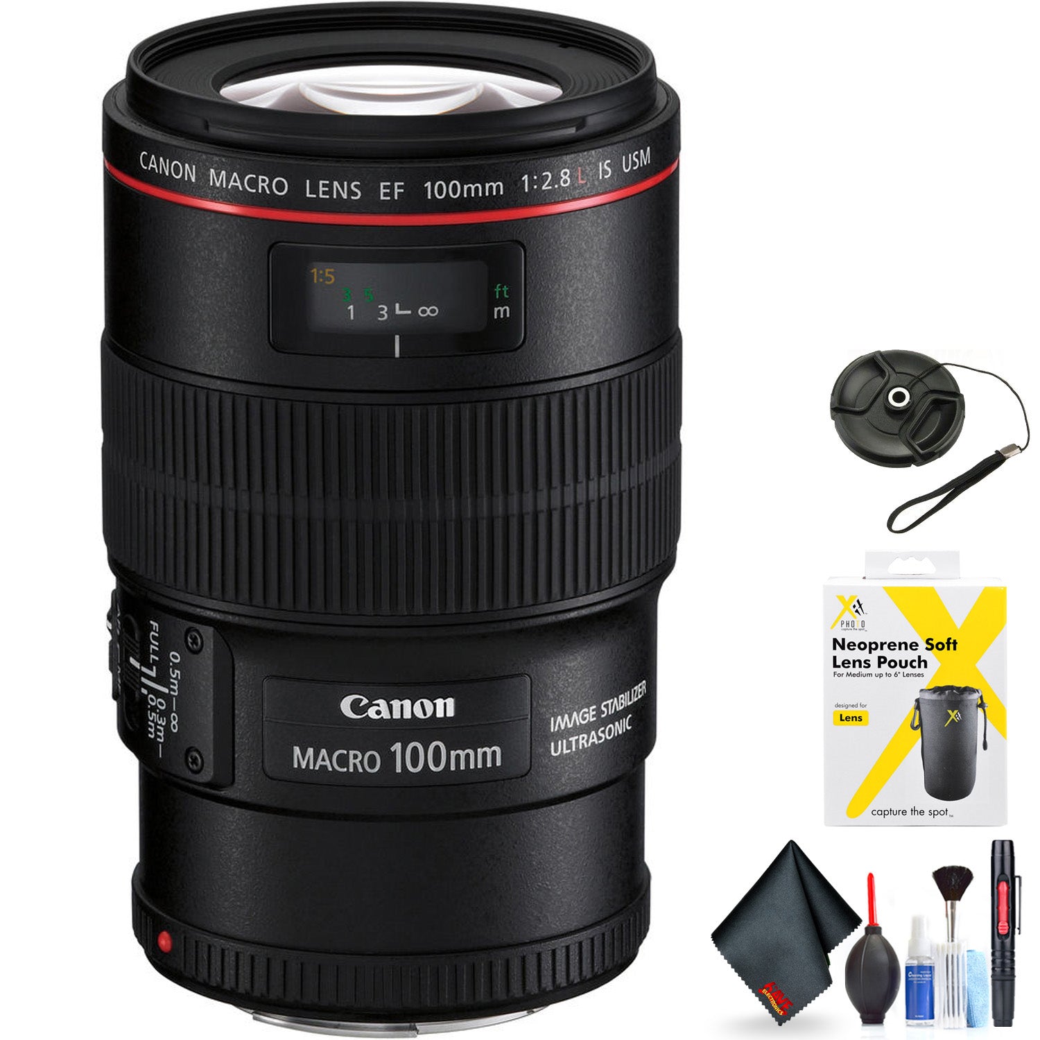 Canon EF 100mm f/2.8L Macro is USM Lens for Canon EF Mount + Accessories (International Model with 2 Year Warranty)