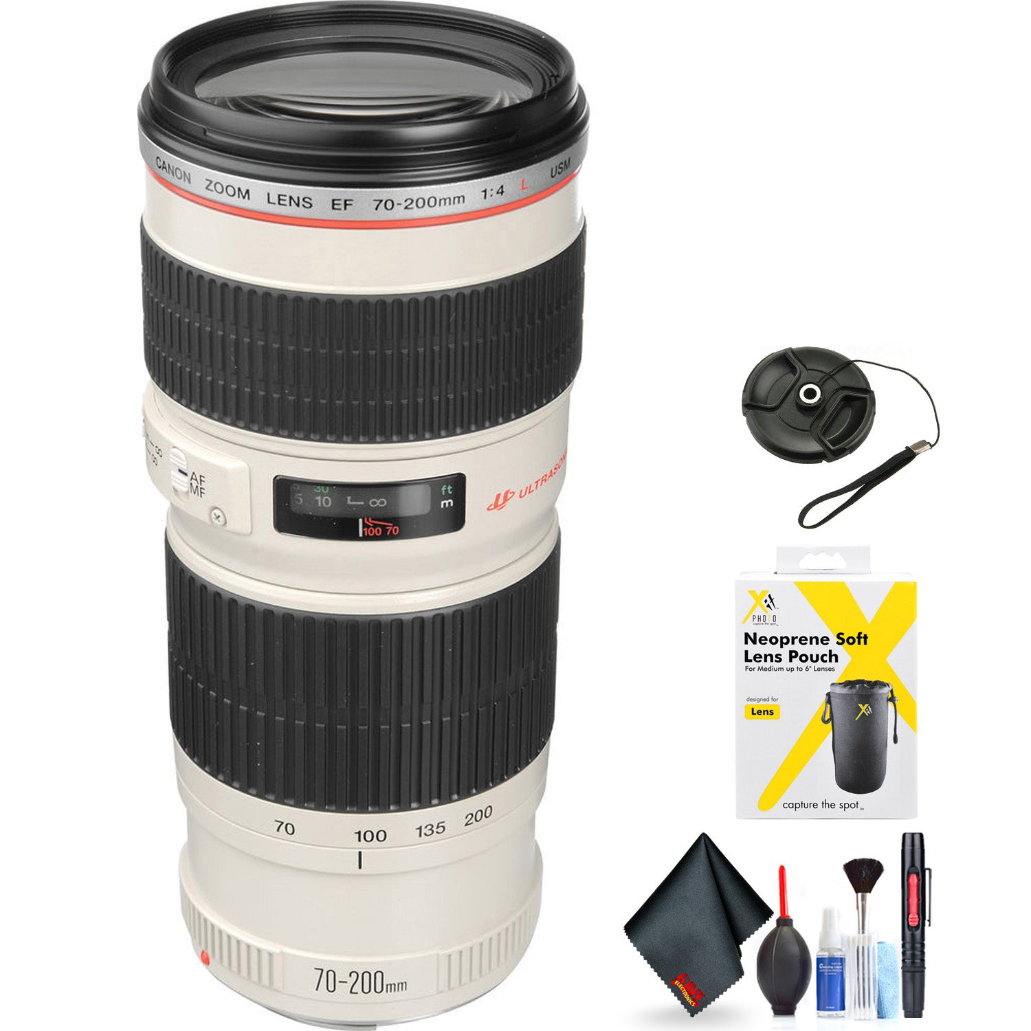 Canon EF 70-200mm f/4L USM Telephoto Zoom Lens for Canon EF Mount + Accessories International Model with 2 Year Warrant