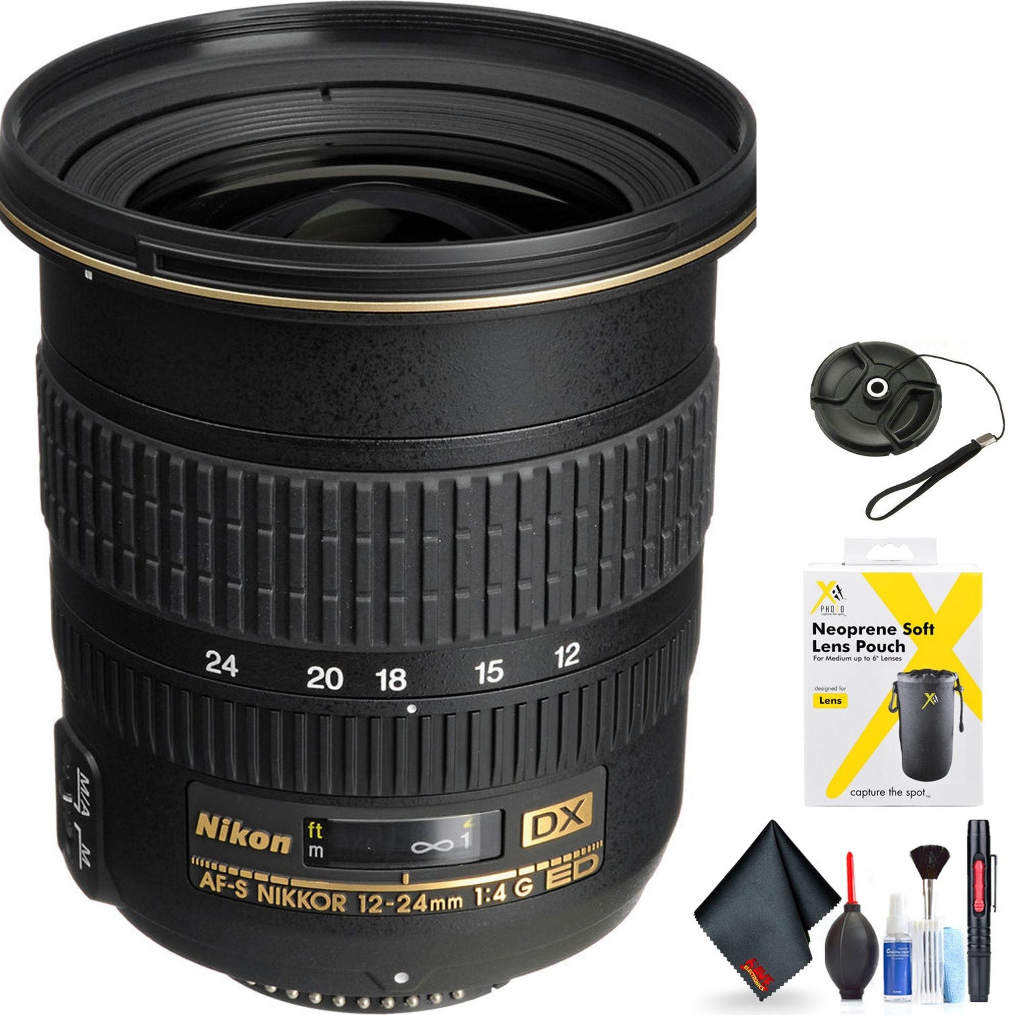 Nikon AF-S DX Zoom-NIKKOR 12-24mm f/4G IF-ED Lens for Nikon F Mount + Accessories International Model with 2 Year Warra