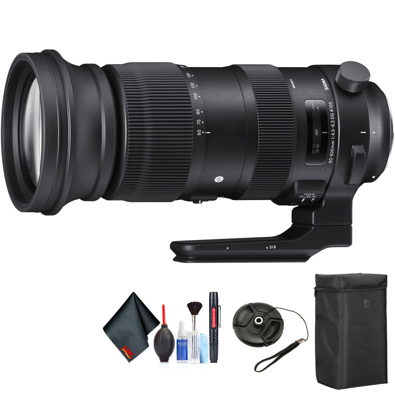 Sigma 60-600mm f/4.5-6.3 DG OS HSM Sports Lens for Nikon F for Nikon F Mount + Accessories (International Model with 2 Y