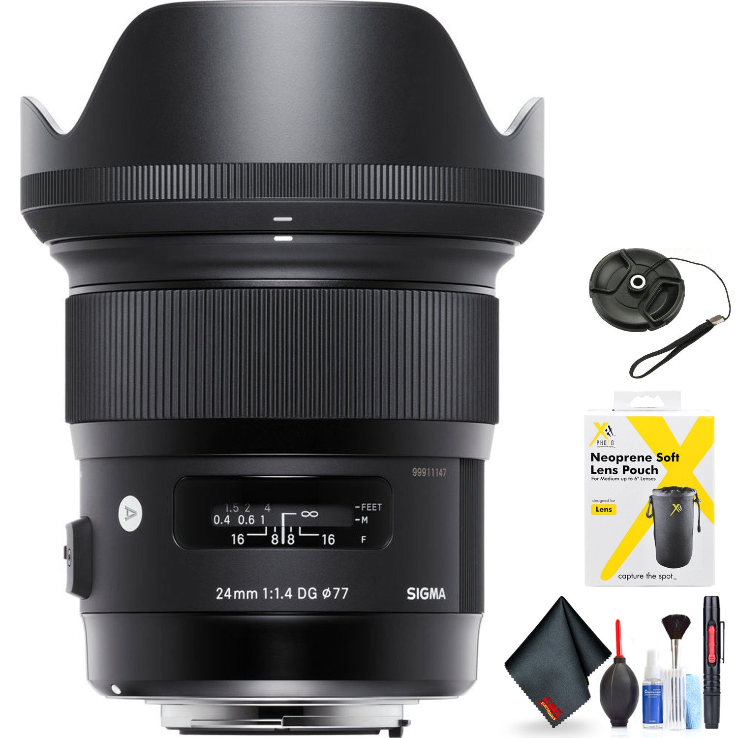 Sigma 24mm f/1.4 DG HSM Art Lens for Nikon F for Nikon F Mount + Accessories International Model with 2 Year Warranty