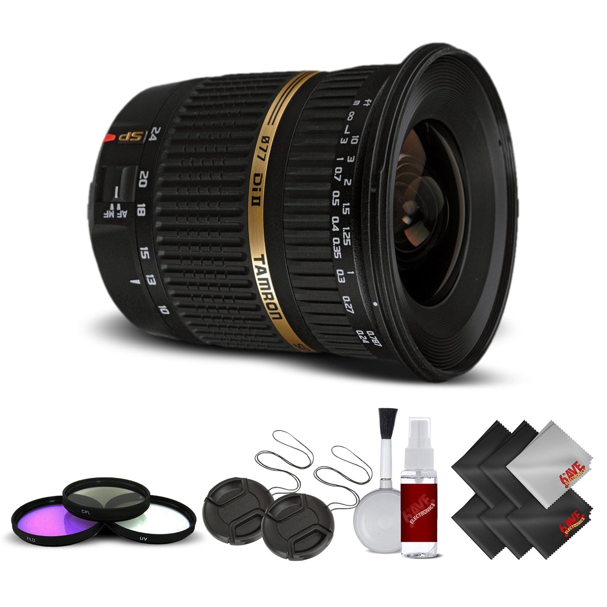 Tamron SP AF 10-24mm f / 3.5-4.5 DI II Lens For Sony International Version No Warranty Base Kit Bundle