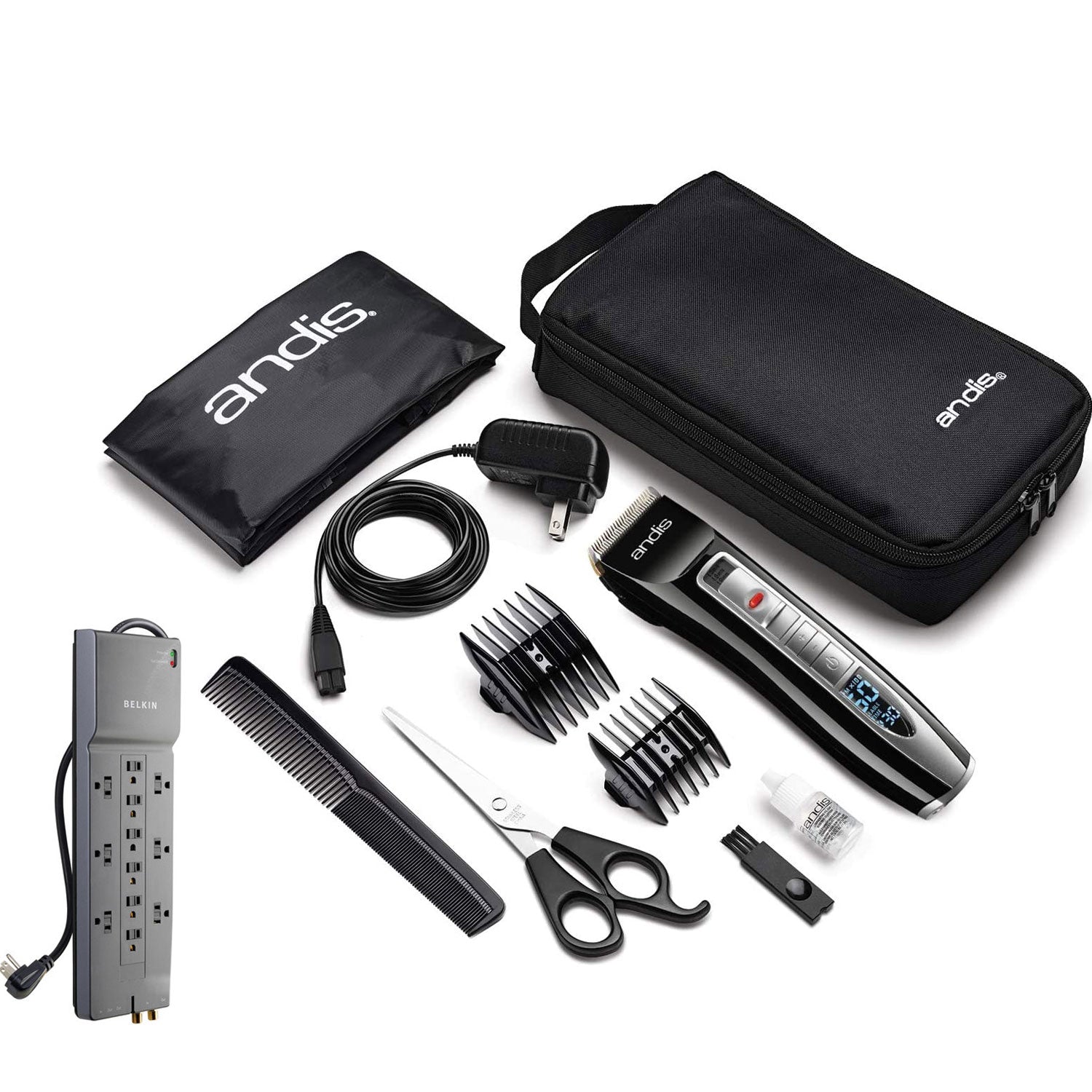 Andis Select Cut 10 Piece Hair Clipper Kit 24440 with Surge Protector -