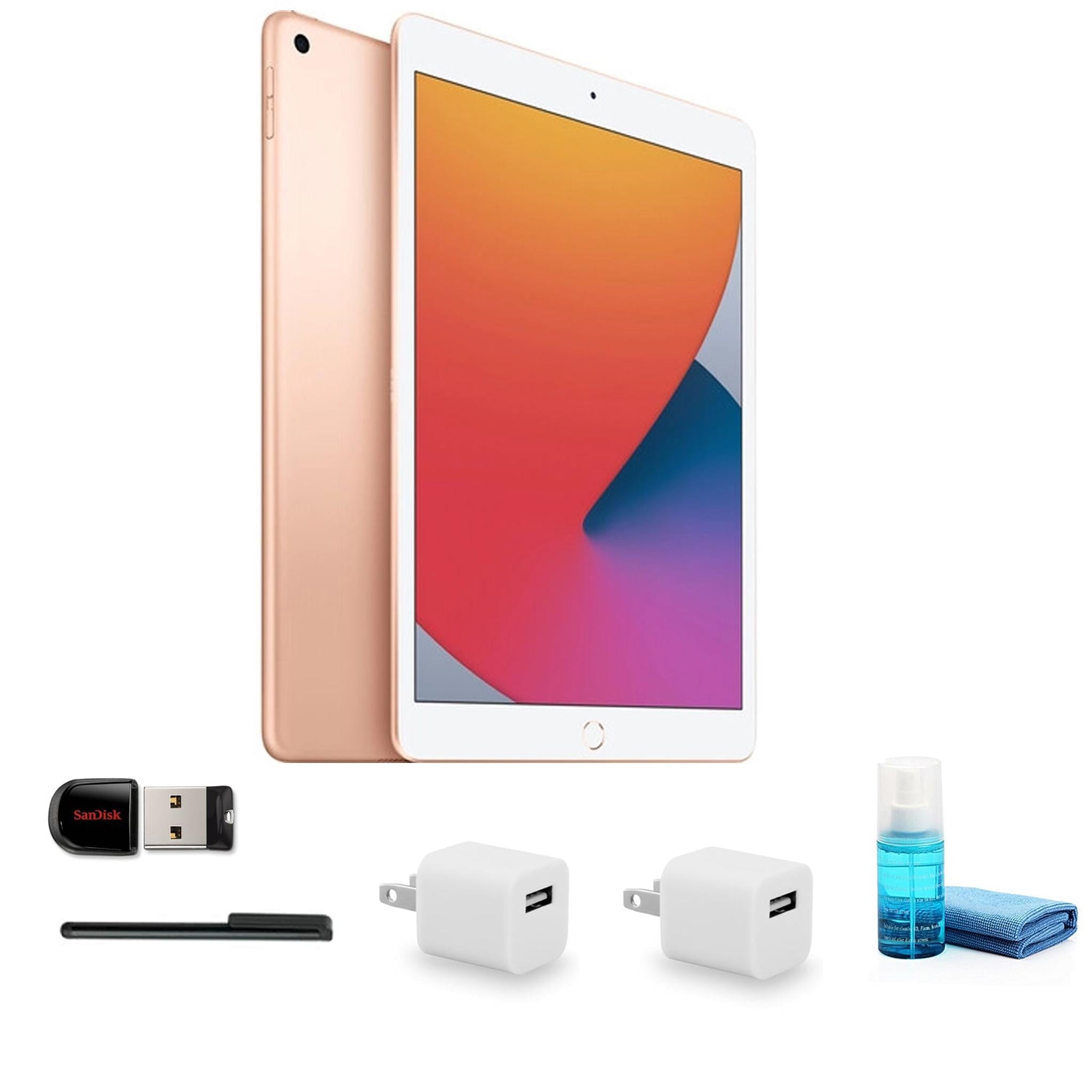 Apple 10.2 Inch iPad 8th Gen, 128GB, Wi-Fi Only, Gold with Cleaning Kit + More