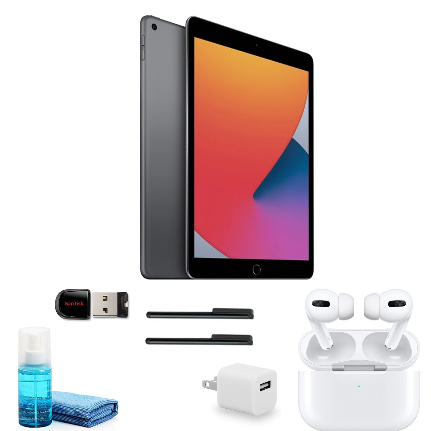 Apple iPad 10.2 Inch (32GB, Space Gray, MYL92LL/A) with Apple AirPods Pro and more