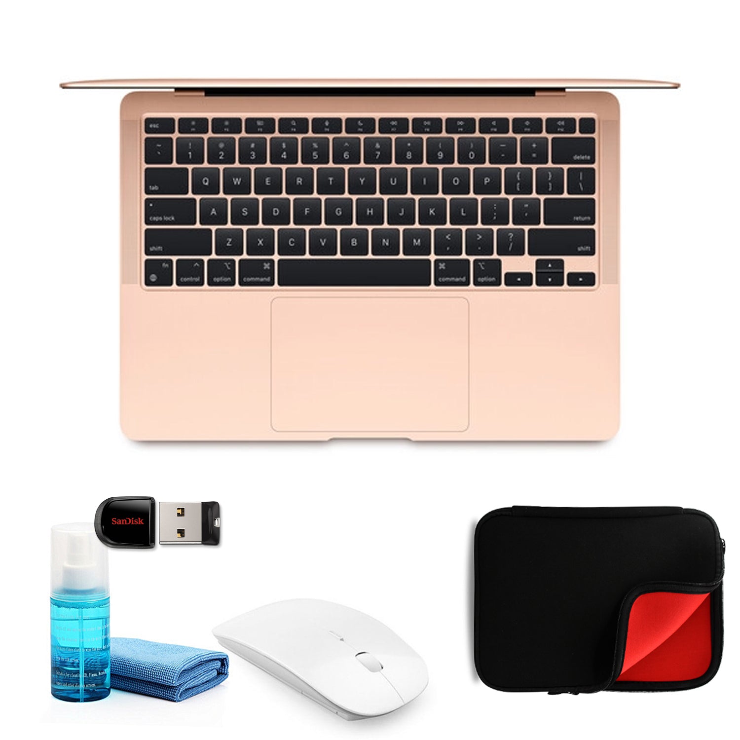 Apple MacBook Air 13.3 Inch M1 Chip with Retina Display 512GB (Gold)- Kit with Mouse + Case + More -