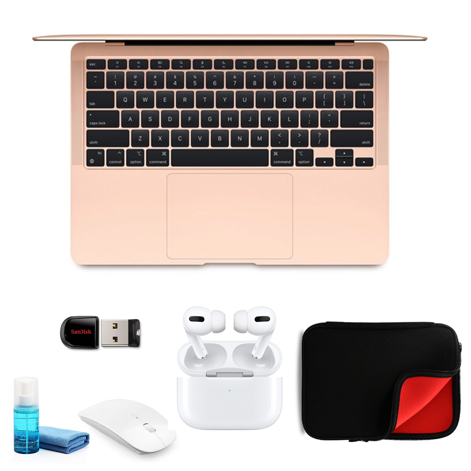 Apple MacBook Air 13.3 Inch M1 Chip with Retina Display 512GB(Gold) - Kit with Apple AirPods Pro -