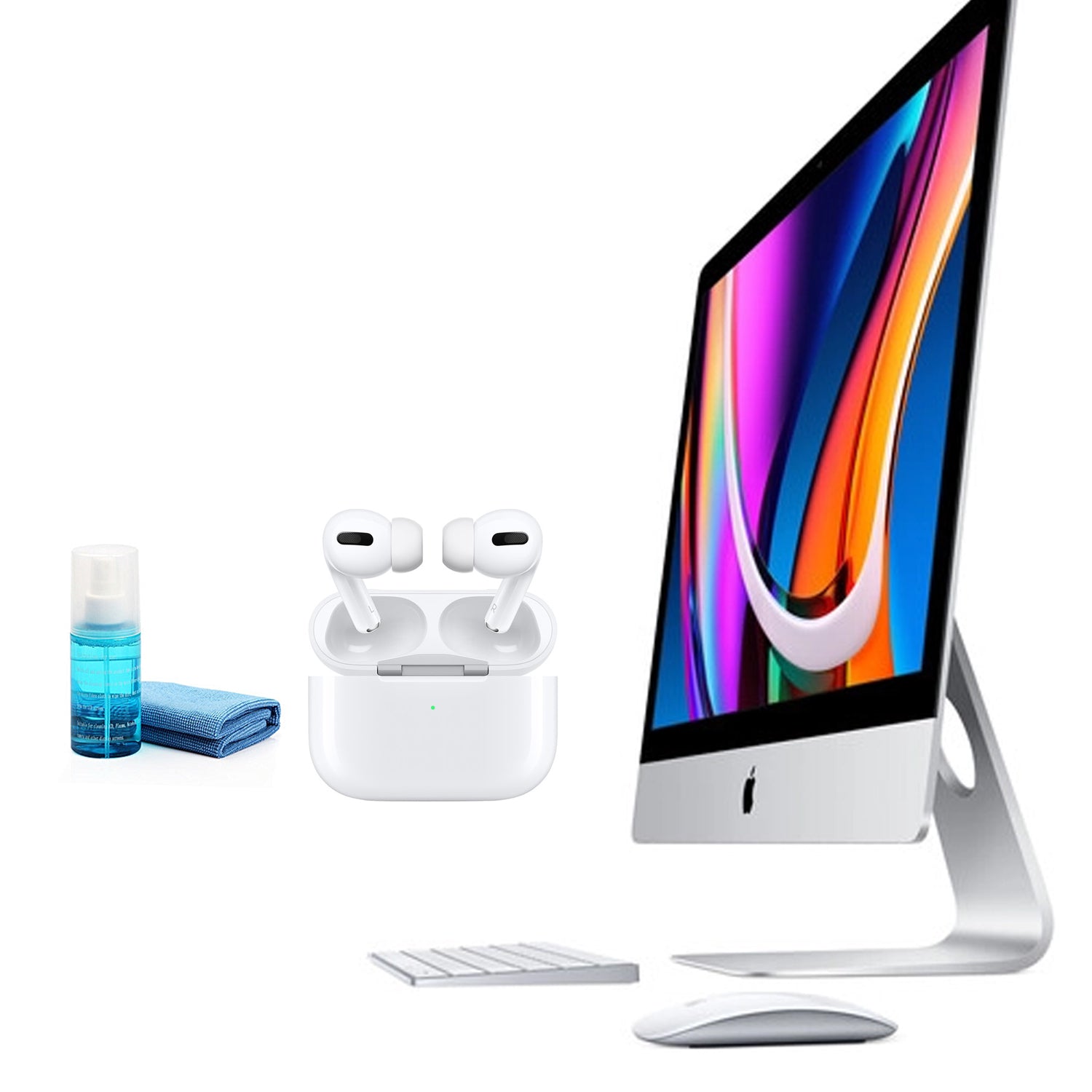 Apple iMac 27 Inch with Retina 5K Display (Mid 2020) with Apple Airpods Pro Office Bundle