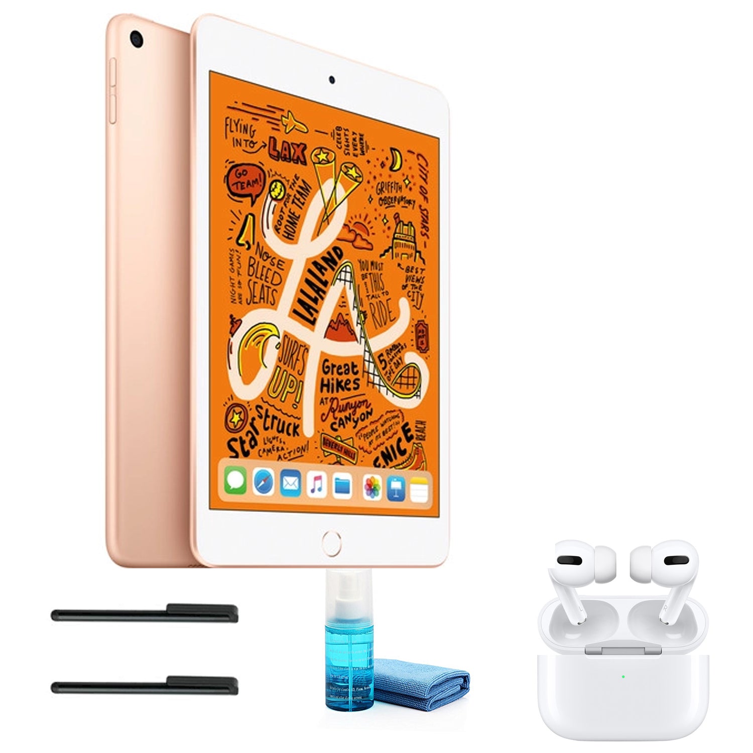 Apple iPad mini 7.9 Inch (64GB, Wi-Fi Only, Gold) with Apple Airpods Pro Bundle