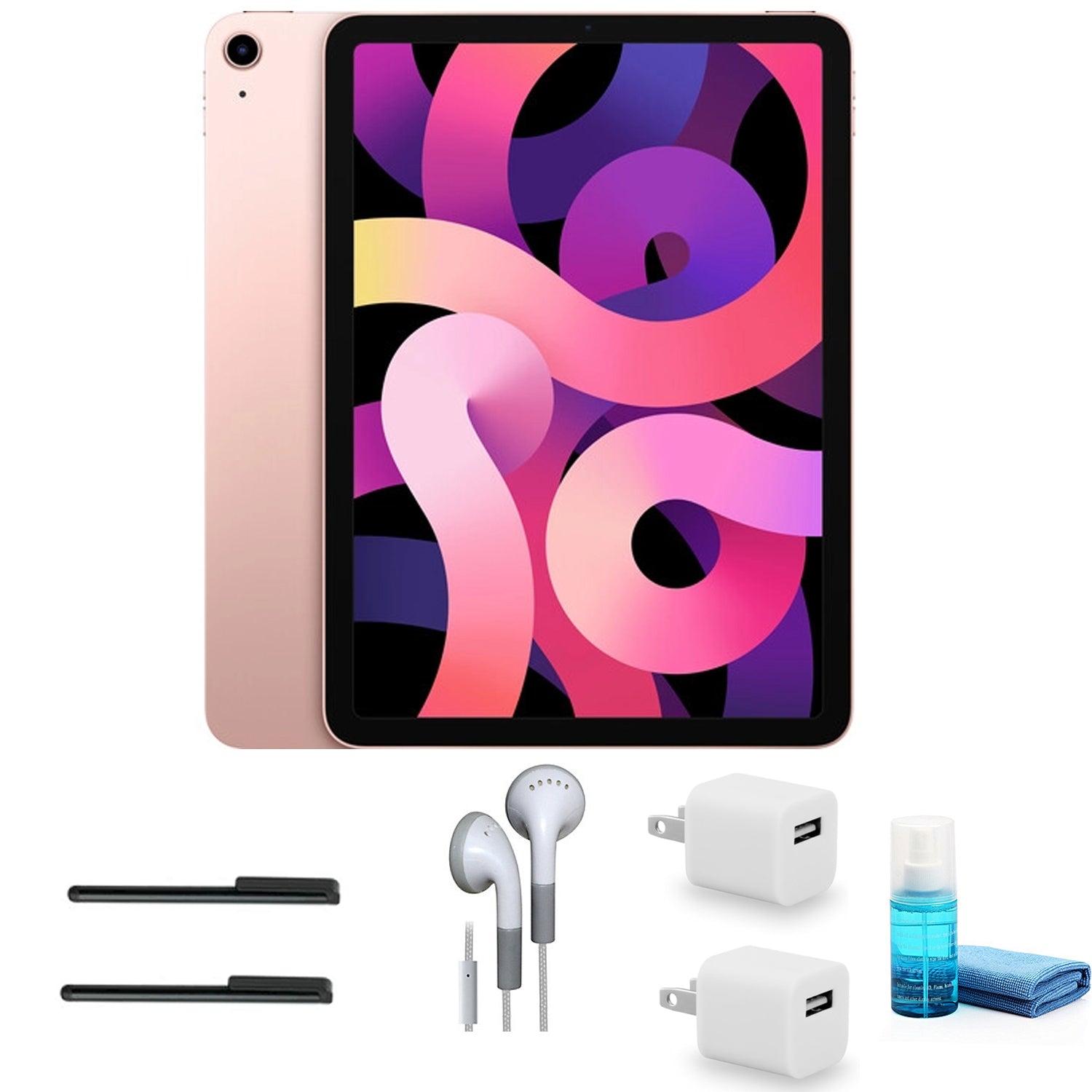Apple 10.9 Inch iPad Air (64GB, Wi-Fi Only, Rose Gold) with Earbuds + More