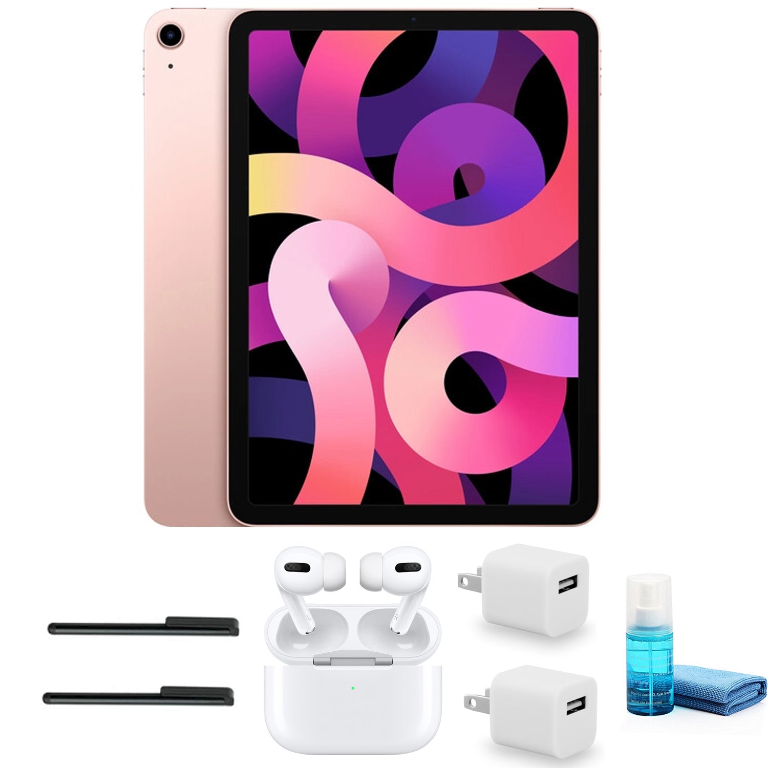 Apple 10.9 Inch iPad Air (64GB, Wi-Fi, Rose Gold) with AirPods Pro + More