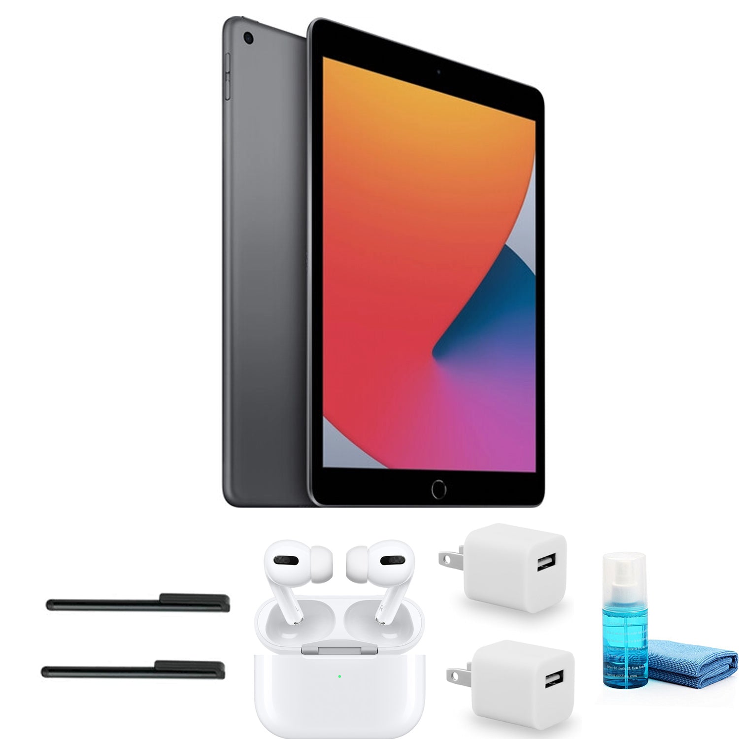 Apple 10.2 Inch iPad (8th Gen, 32GB, Wi-Fi Only, Space Gray) with AirPods Pro + More