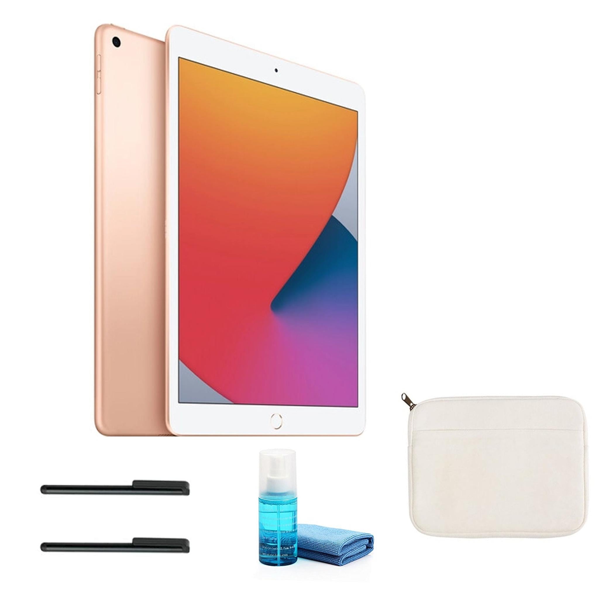 Apple 10.2 Inch iPad 128GB, Wi-Fi Only, Gold MYLF2LL/A with White Sleeve - Apple