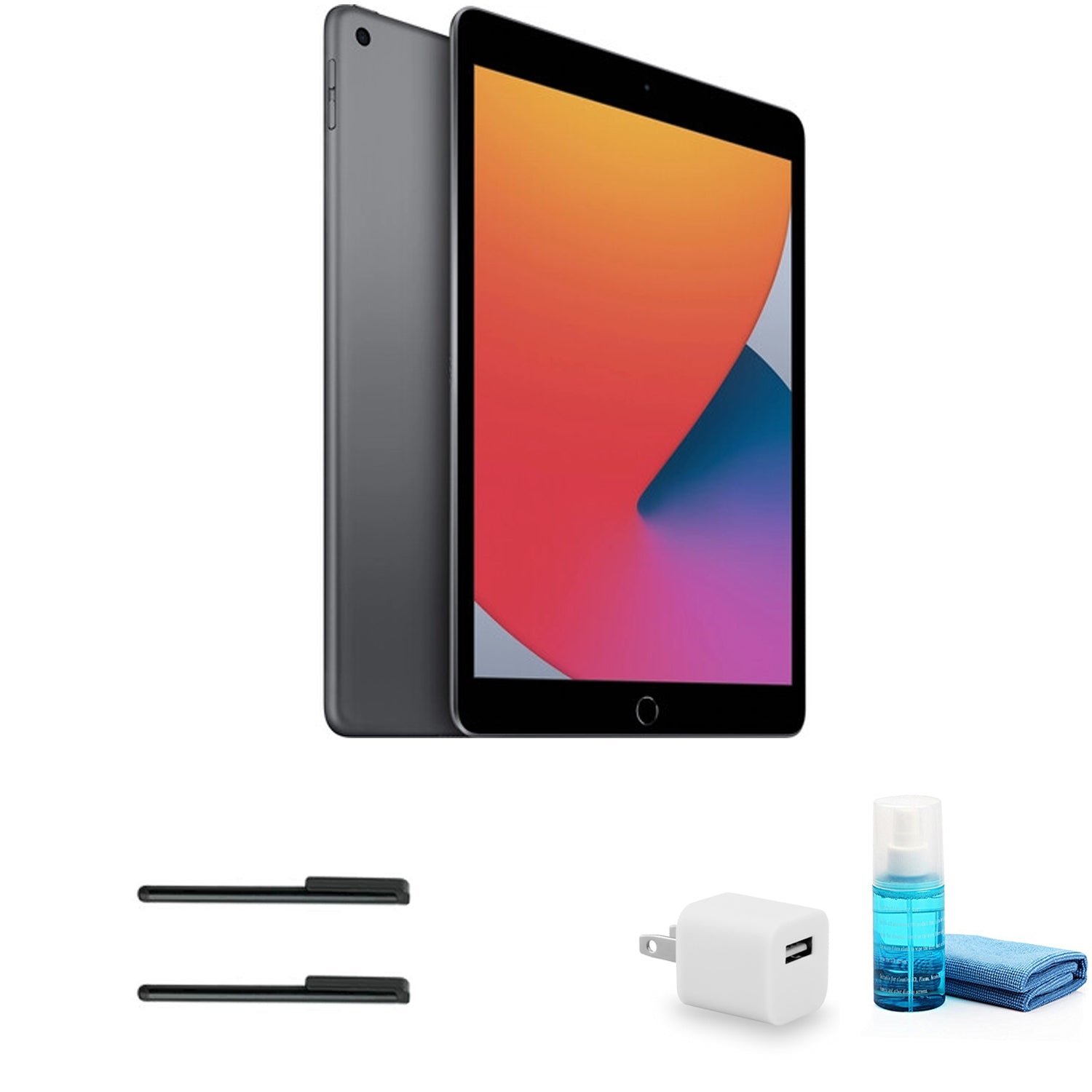 Apple 10.2 Inch iPad (32GB, Wi-Fi Only, Space Gray) with LCD Cleaning Kit  Ultimate Bundle