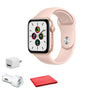 Apple Watch SE GPS, 44mm Gold + Pink Sand Sport Band with Cleaning Kit