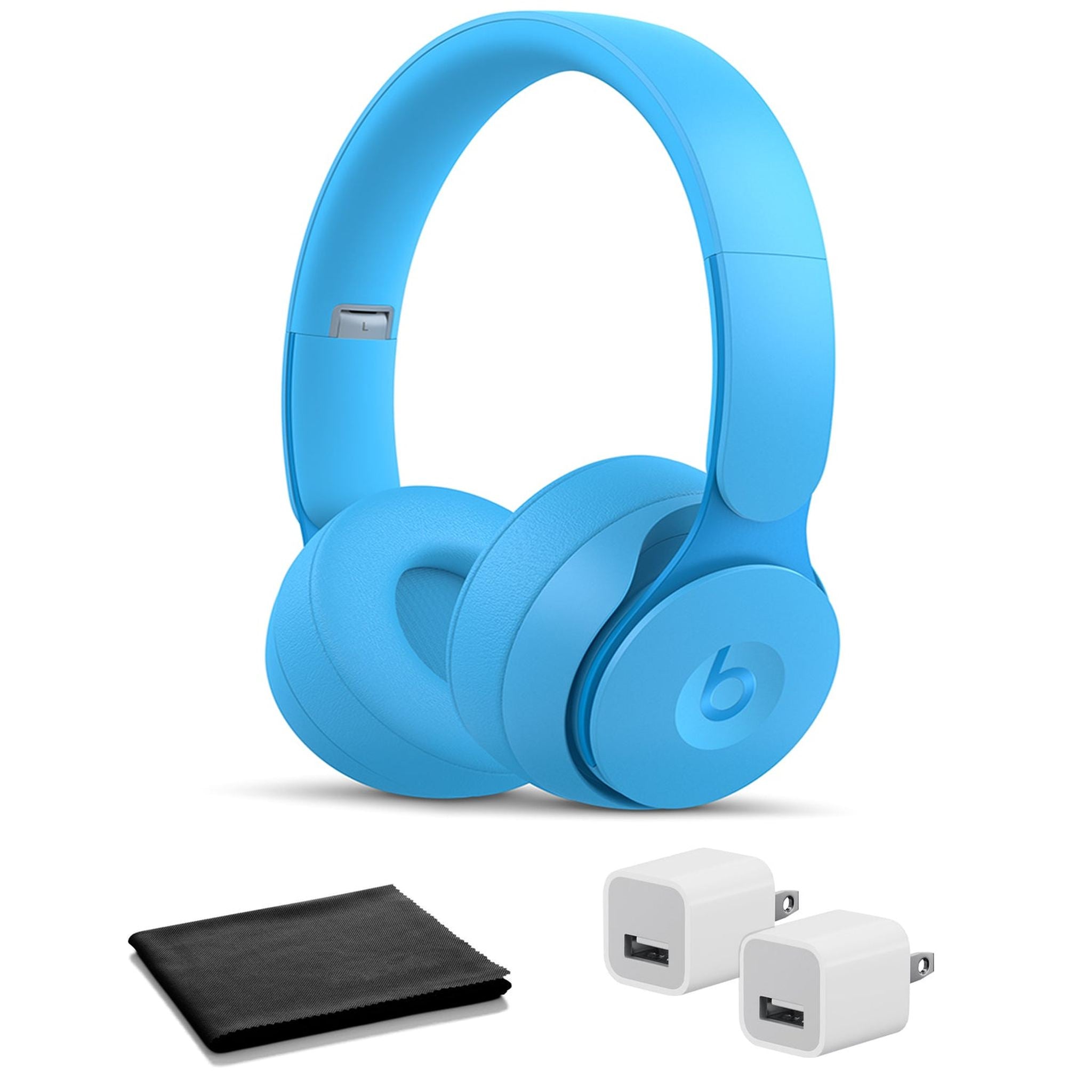 Beats Solo Pro Wireless On-Ear Headphones- Light Blue with USB Adapter Cubes - Used BeatsByDre