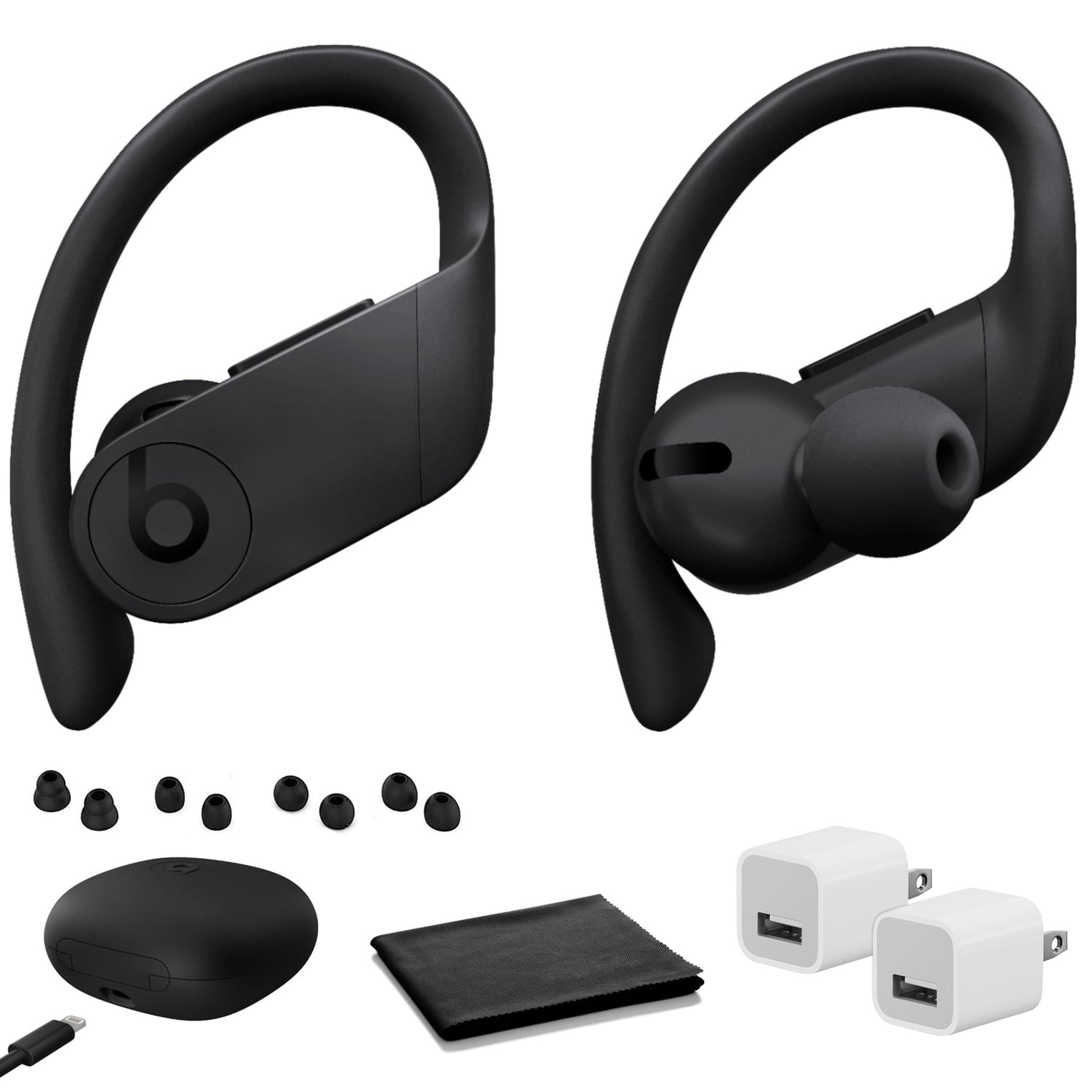 Beats by Dr. Dre Powerbeats Pro In-Ear Wireless Headphones Black with USB Adapter Cubes Bundle BeatsByDre