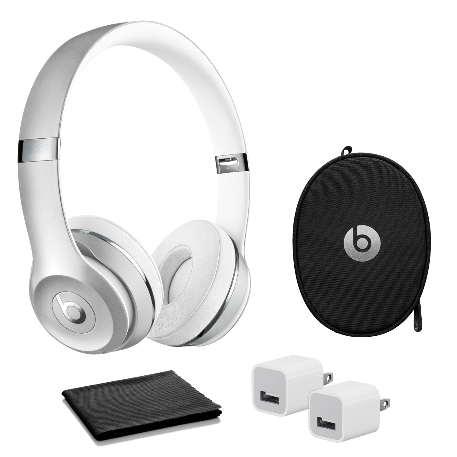 Solo 3 Wireless On-Ear Headphones - Satin Silver with USB adapter