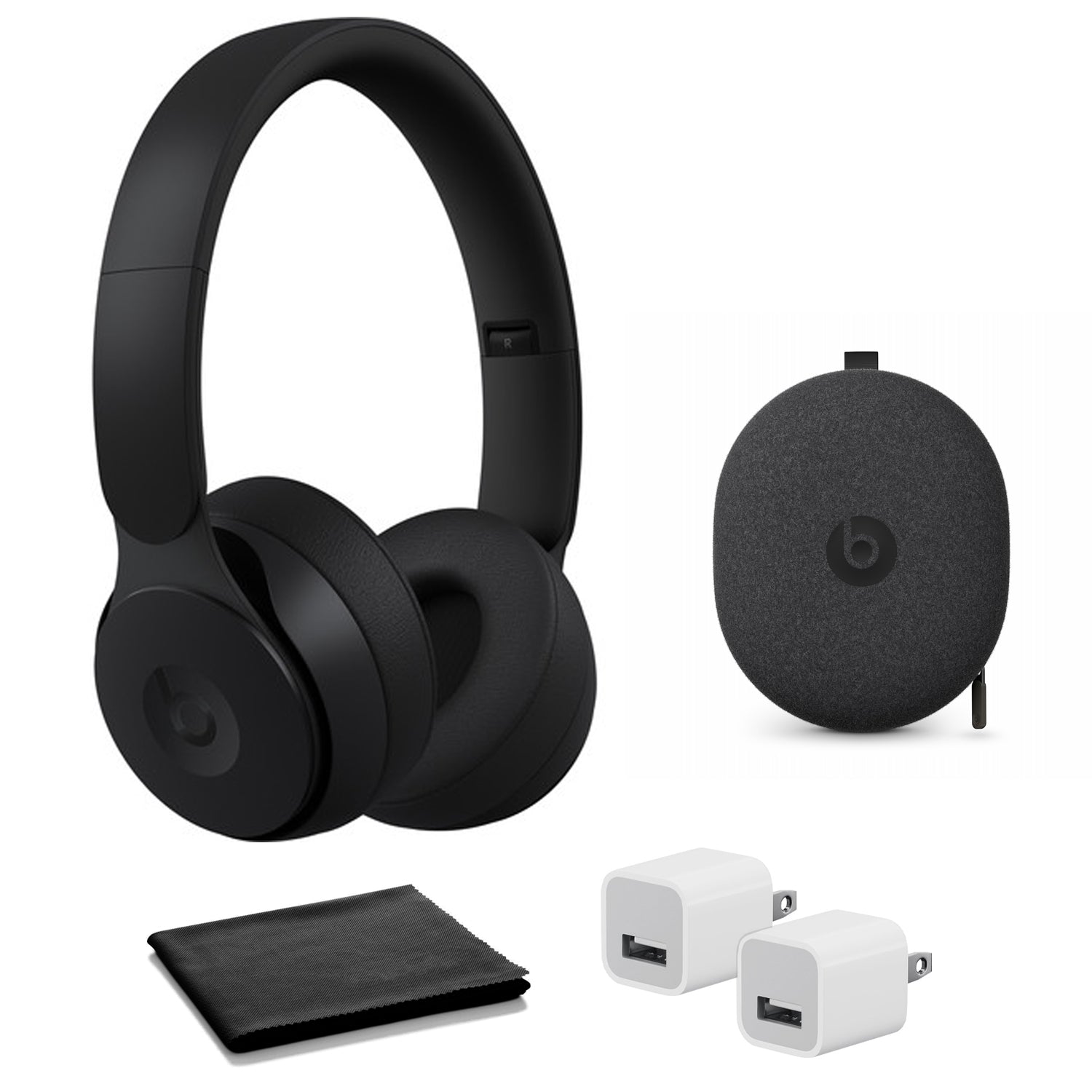 Beats Solo Pro Black with USB adapter Bundle