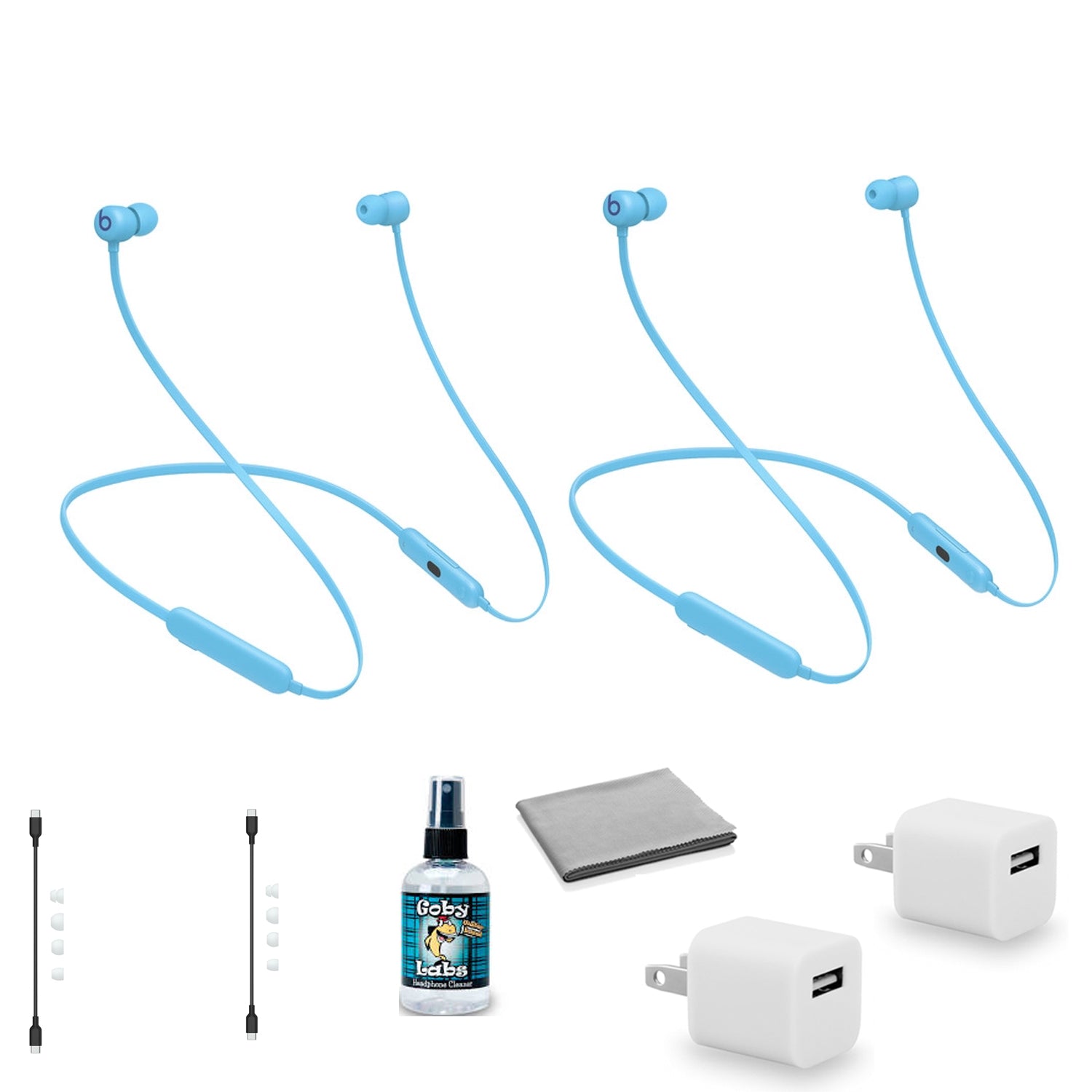 Beats by Dr. Dre Beats Flex Wireless In-Ear Headphones 2-Pack Flame Blue MYMG2LL/A with Headphone Cleaner Bundle