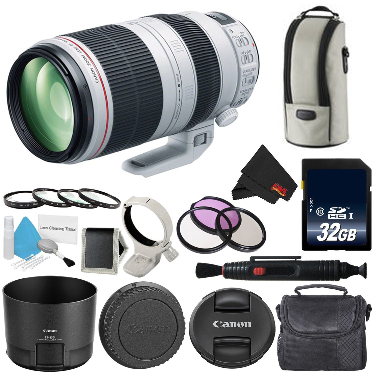 Canon EF 100-400mm f/4.5-5.6L is II USM Lens International Version 9524B002 - Professional Bundle - Used Canon