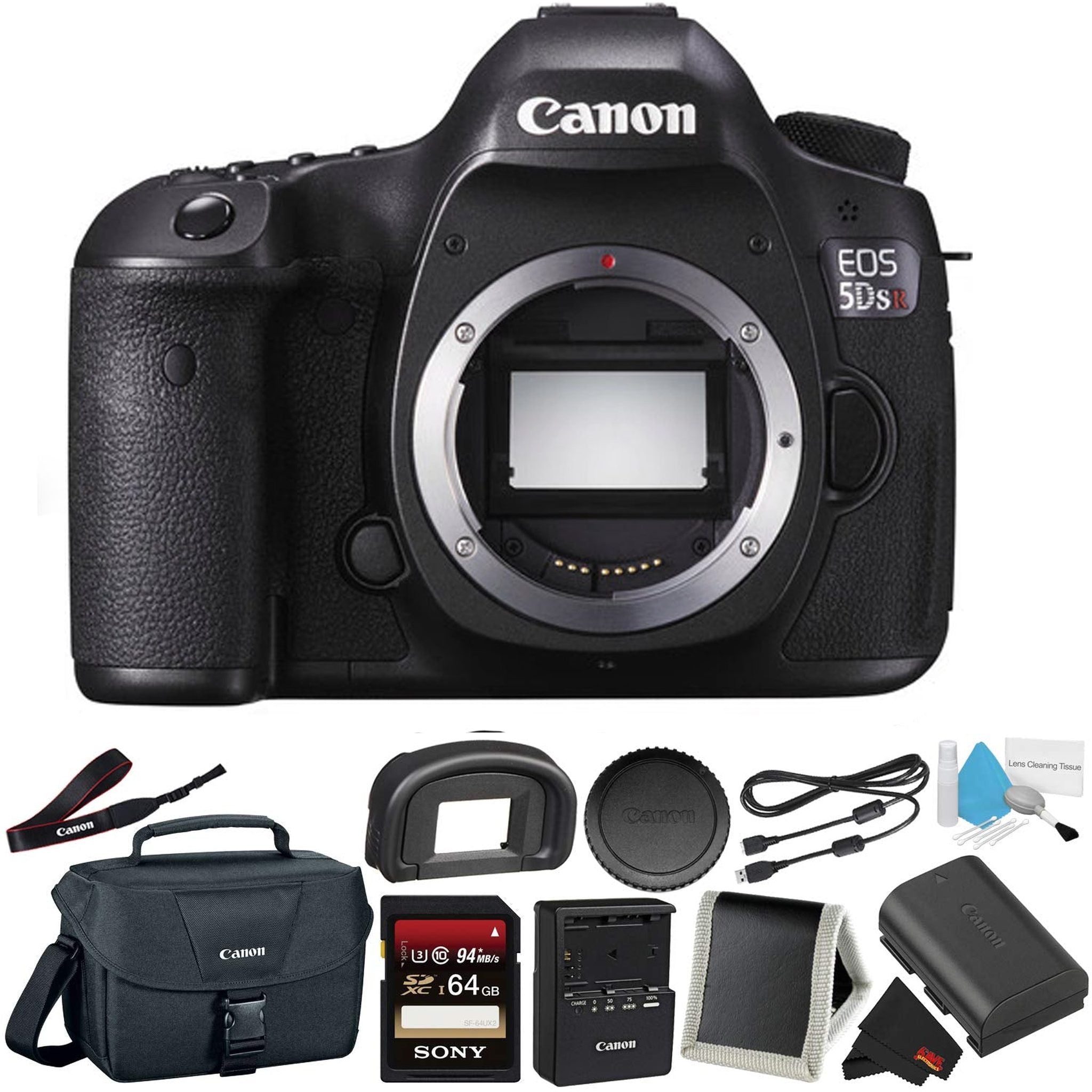 Canon EOS 5DS R Digital SLR Camera Body Only - Camera Bundle with 32GB Memory Card + More International Version - Used Canon