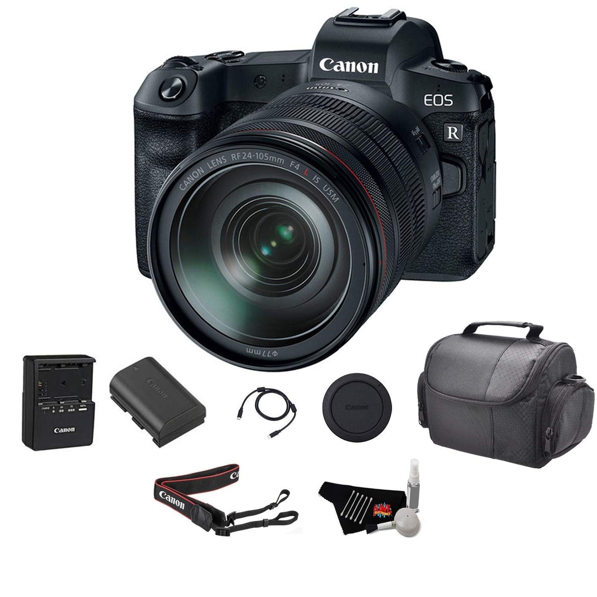 Canon EOS R Mirrorless Digital Camera with 24-105mm Lens Bundle with Carrying Case and Cleaning Kit - Used Canon
