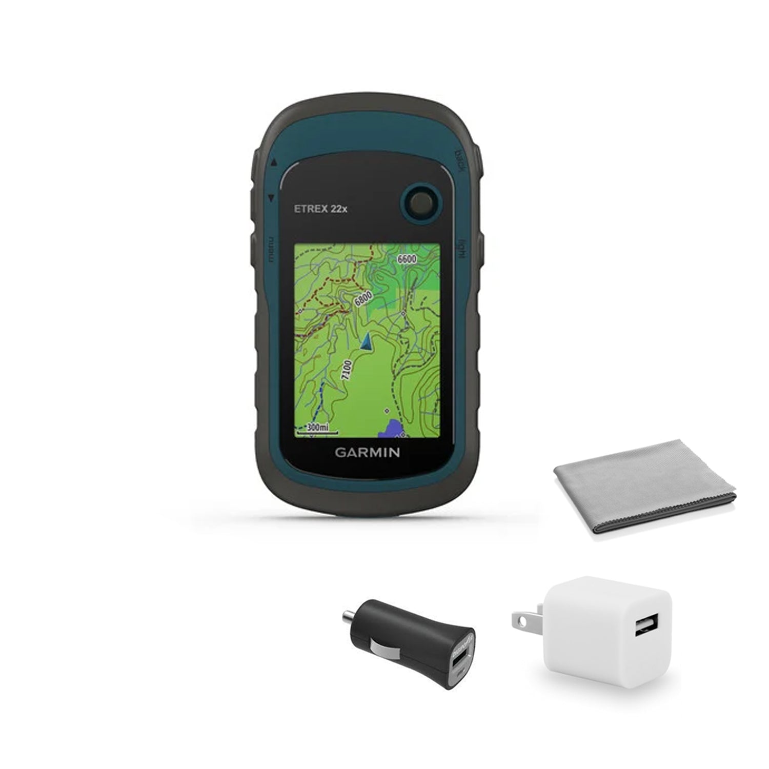 Garmin eTrex 22x Rugged Handheld GPS with USB Adapter Cube Bundle