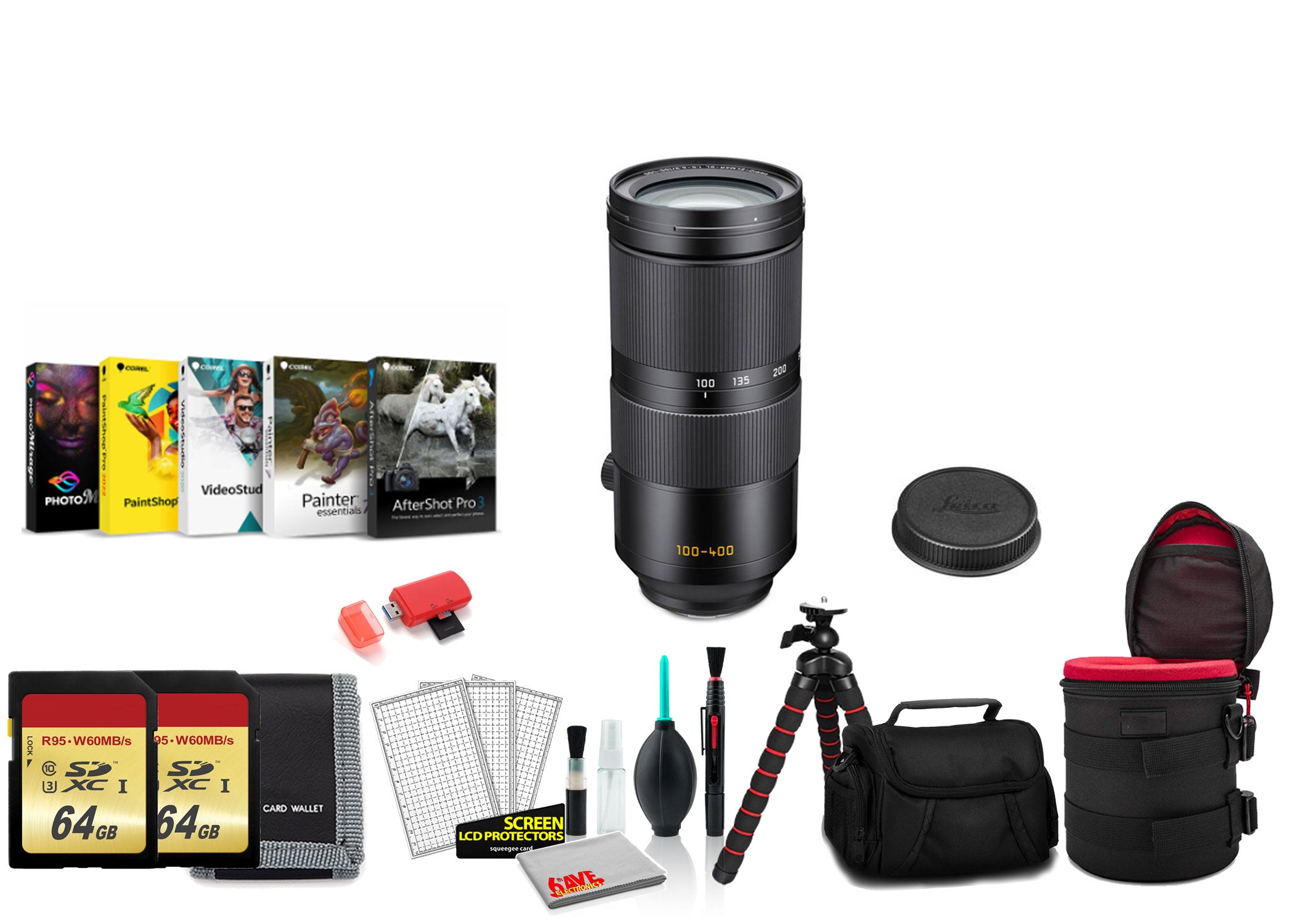 Leica Vario-Elmar-SL 100-400mm f/5-6.3 Lens L-Mount with Lens Case and More