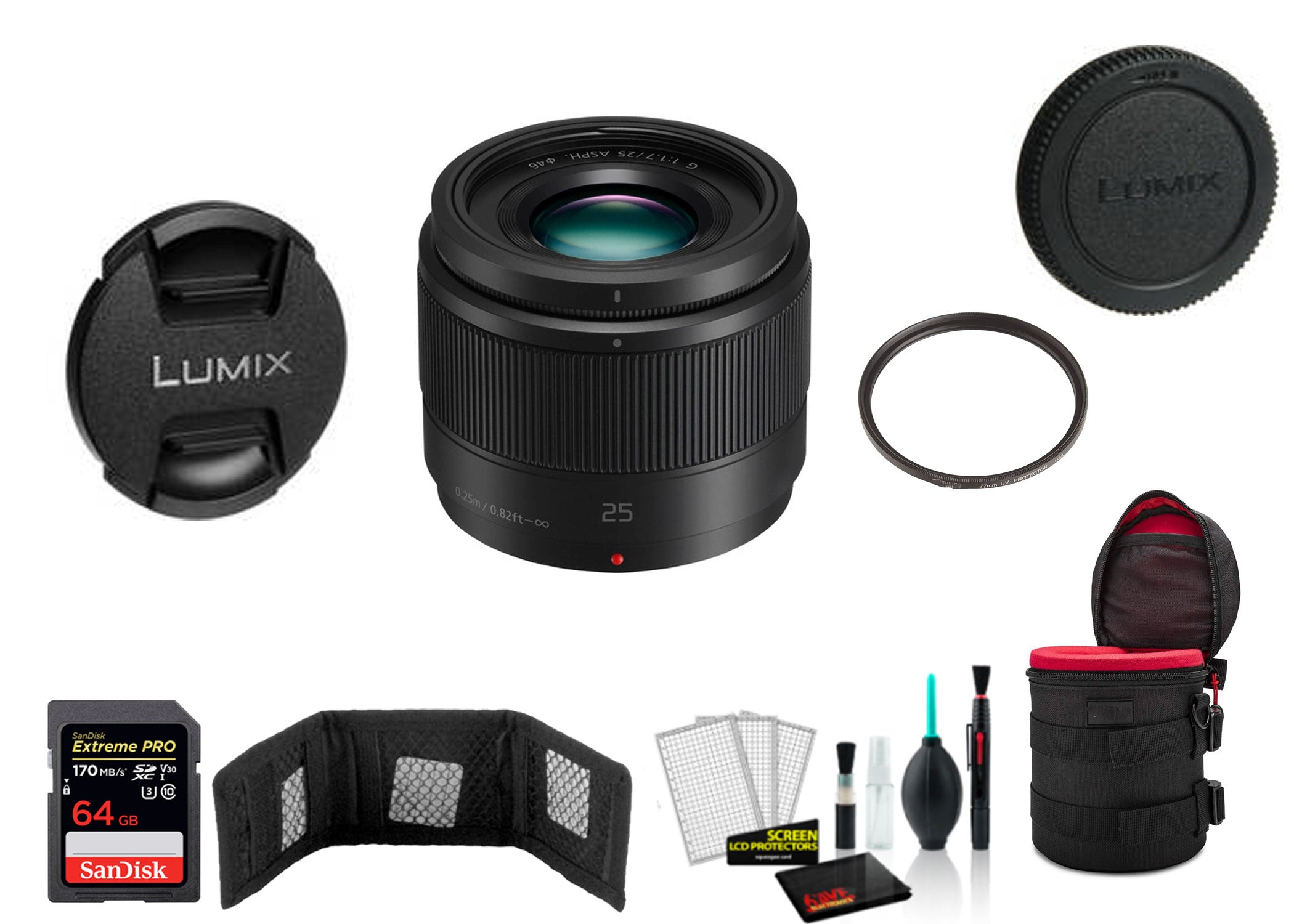 Panasonic Lumix G 25mm f/1.7 ASPH. Lens with Memory Card (International Model) -