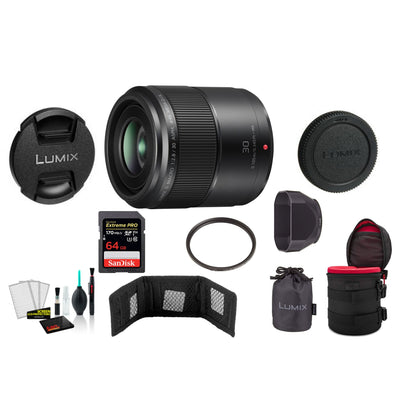 Panasonic Lumix G Macro 30mm f/2.8 ASPH. MEGA O.I.S. Lens with Memory Card International Model