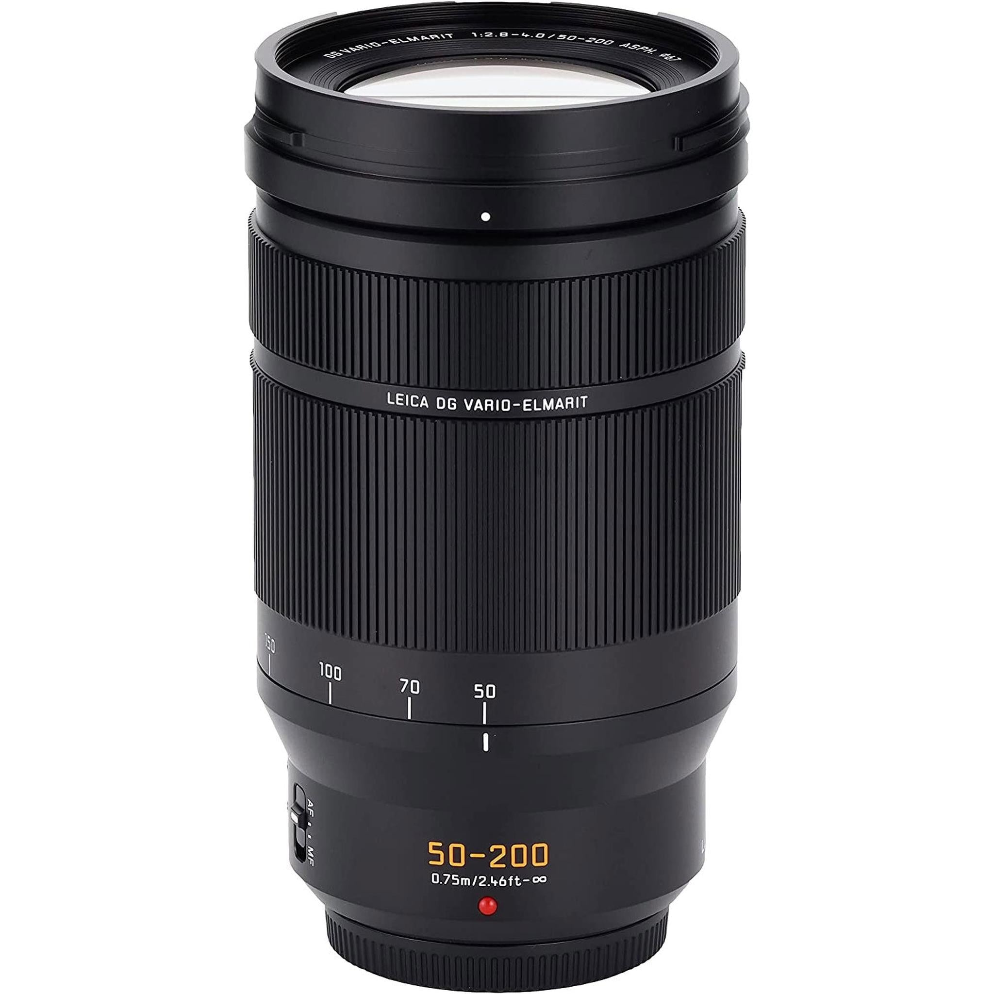 Panasonic Leica DG Vario-Elmarit 50-200mm f/2.8-4 ASPH. POWER O.I.S. Lens with 2x 64 Memory Cards and More International Model