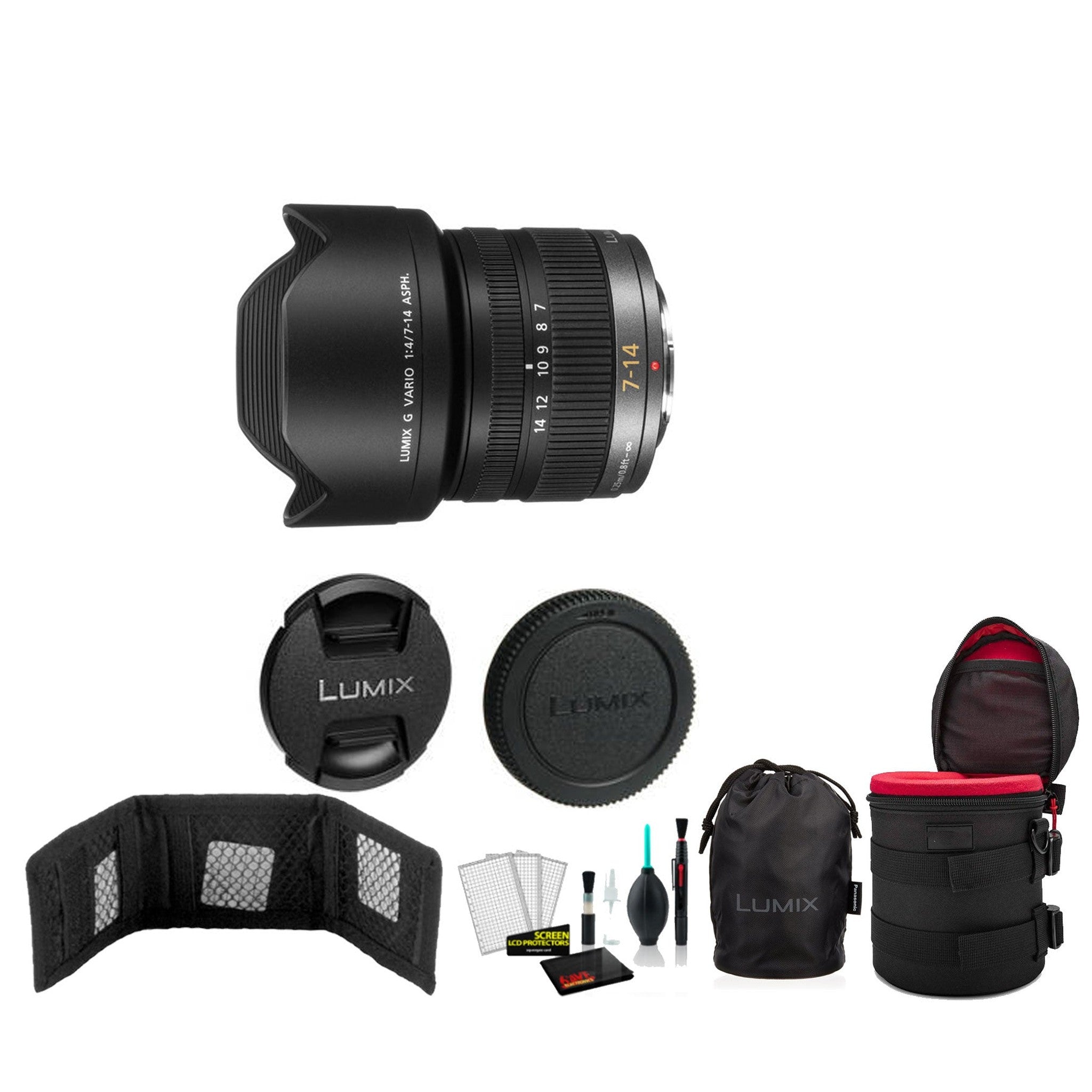 Panasonic Lumix G Vario 7-14mm f/4 ASPH. Lens with Memory Card International Model Panasonic