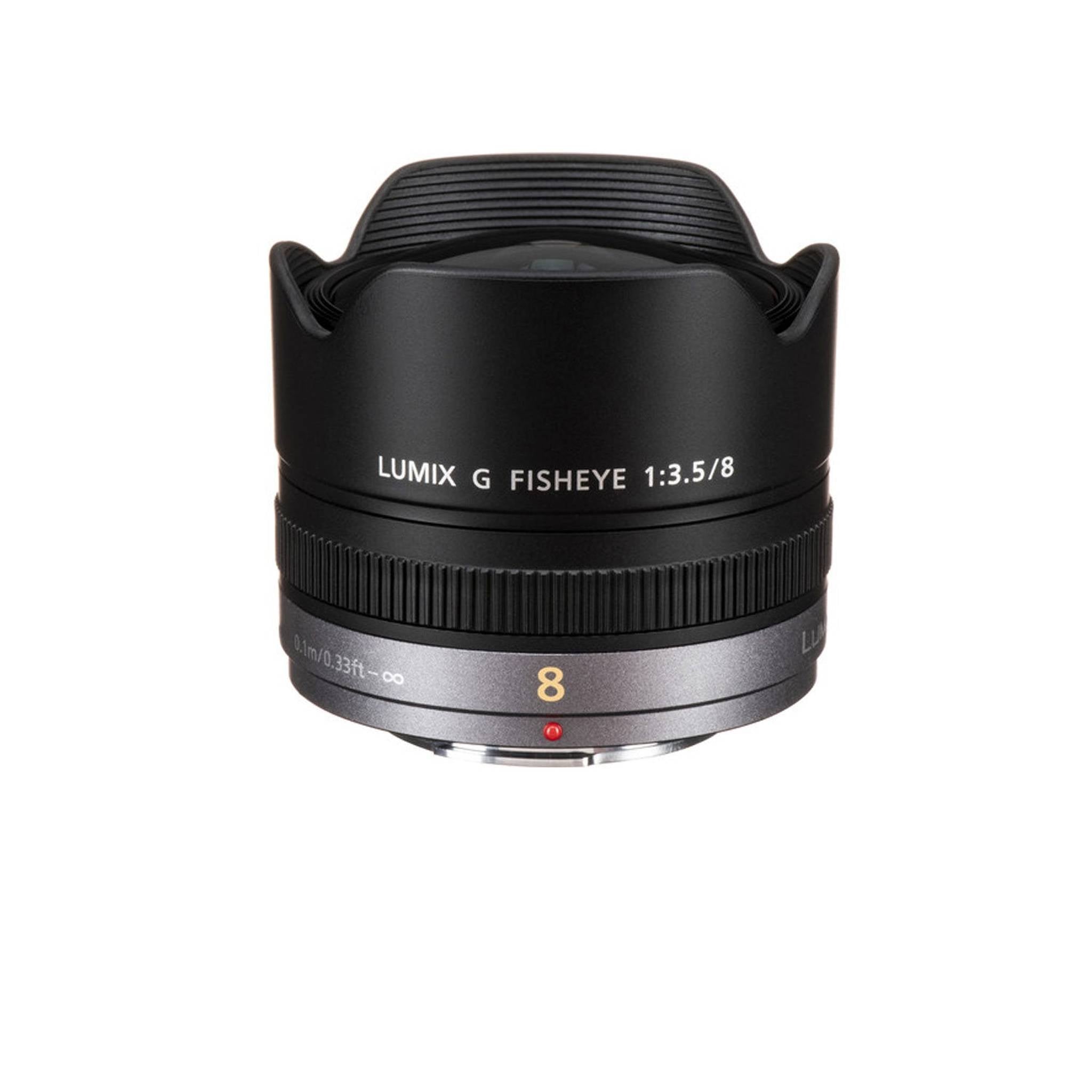 Panasonic Lumix G Fisheye 8mm f/3.5 Lens - Kit with 128GB Memory Card and More