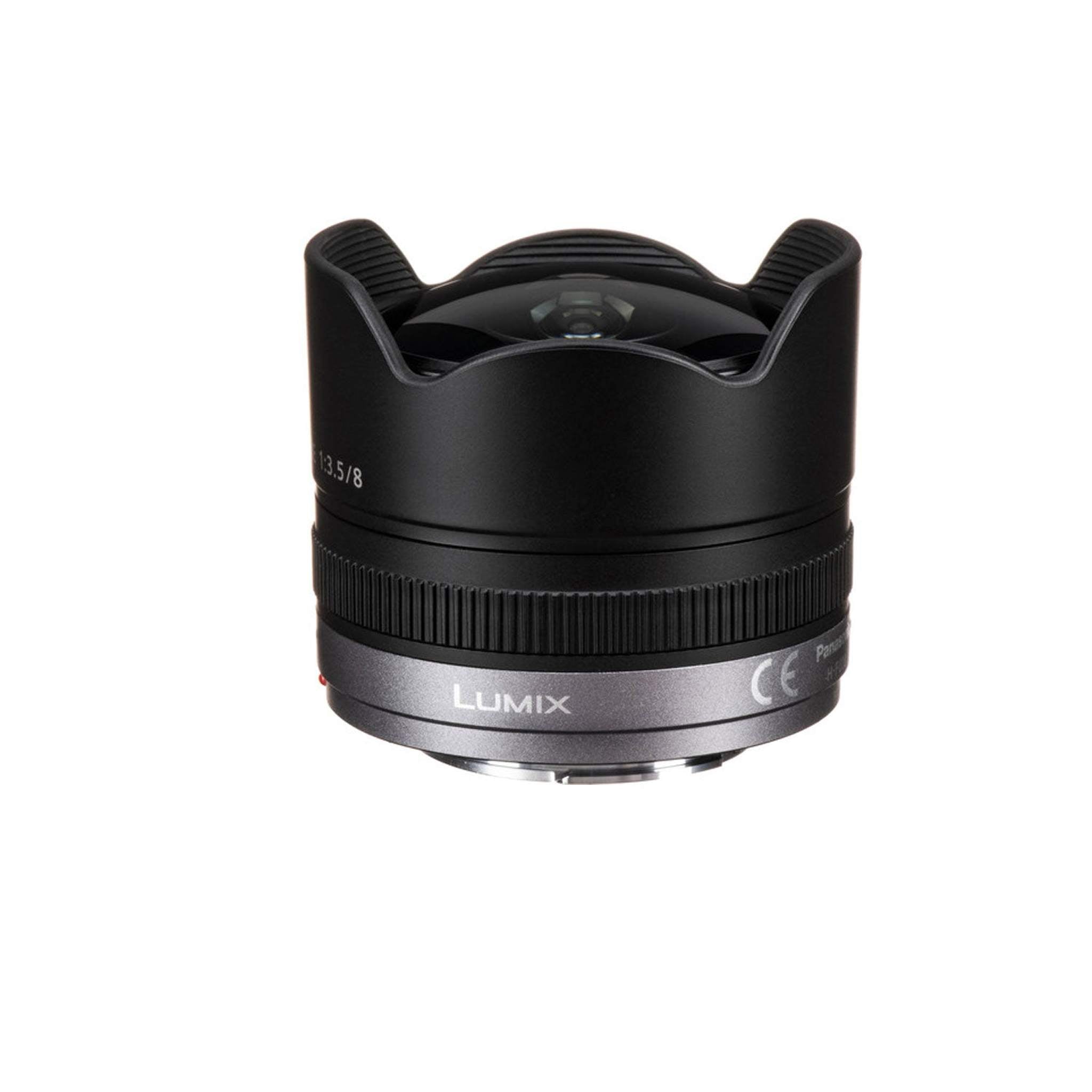 Panasonic Lumix G Fisheye 8mm f/3.5 Lens - Kit with 128GB Memory Card and More