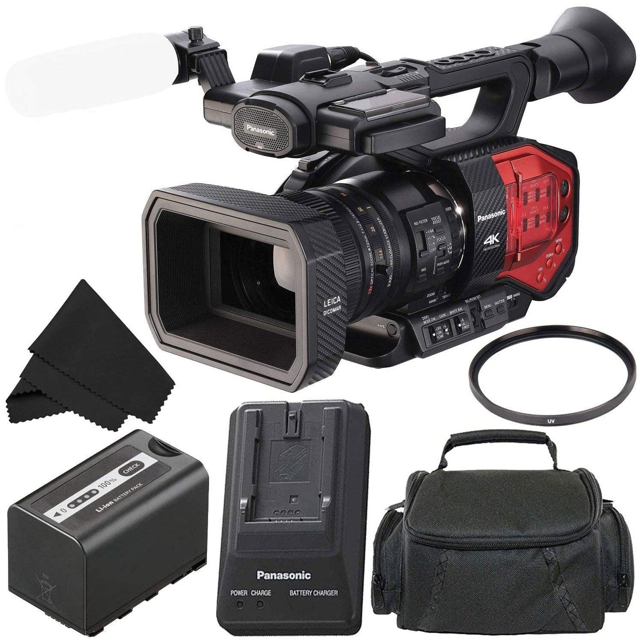 Panasonic AG-DVX200 4K Professional Camcorder with Four Thirds Sensor and Integrated 13x Leica Zoom Lens - Bronze Level Bundle Panasonic