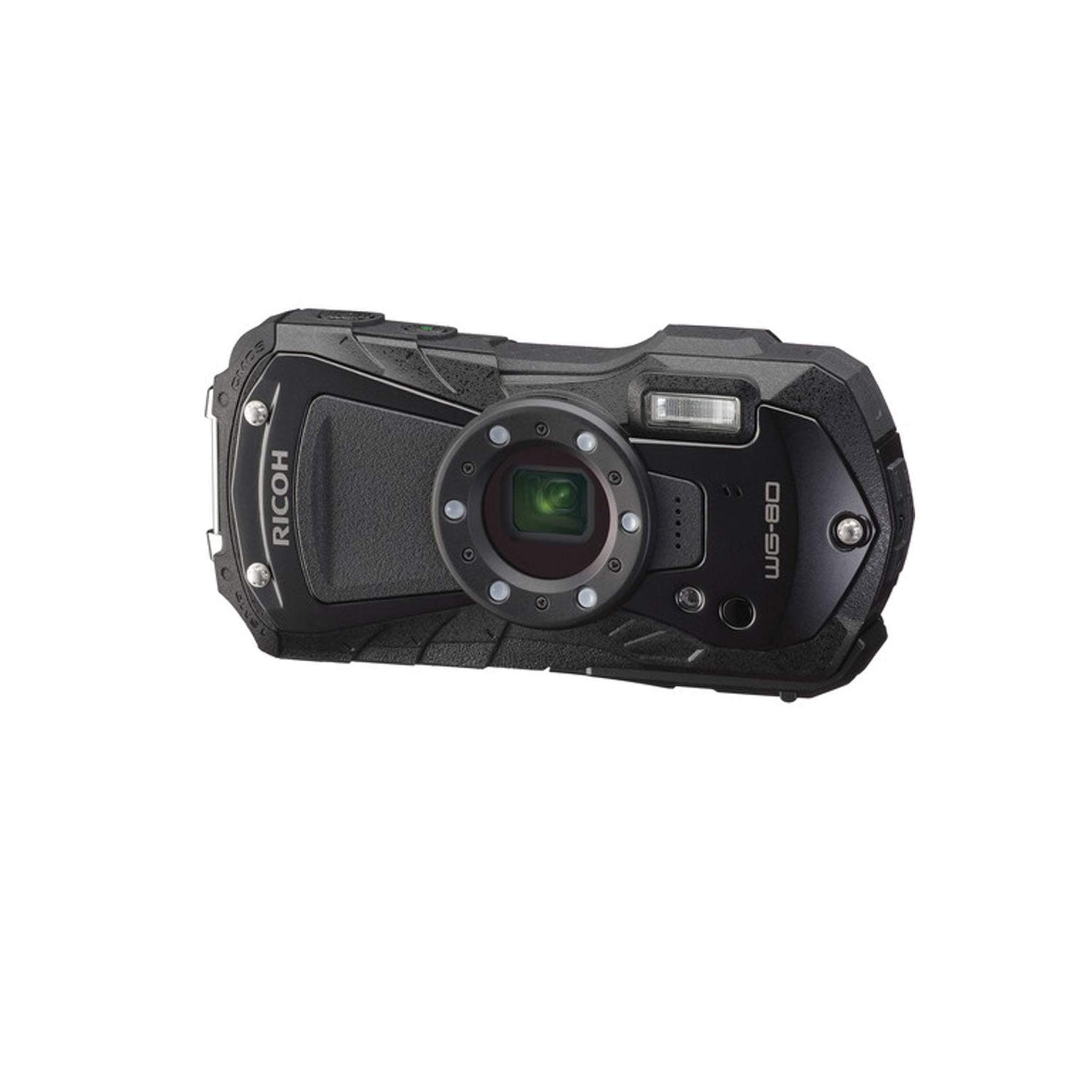 Ricoh WG-80 Waterproof Digital Camera Black with 256GB Memory Card International Model