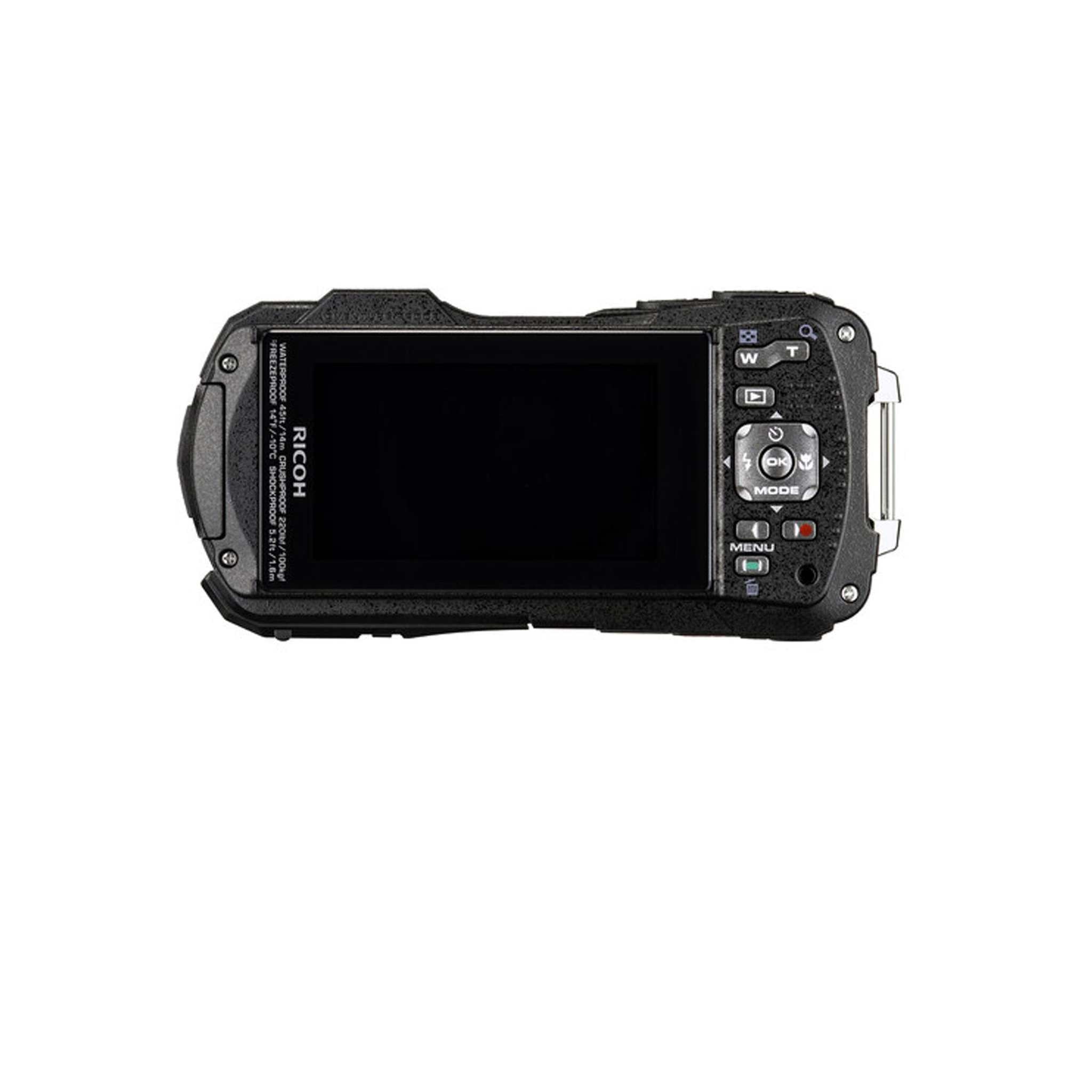 Ricoh WG-80 Waterproof Digital Camera Black with Tripod International Model Ricoh