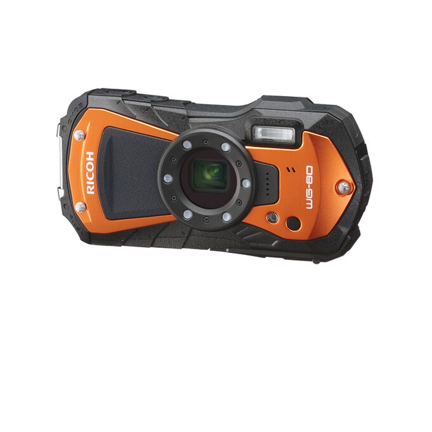 Ricoh WG-80 Waterproof Digital Camera (Orange) with Tripod (International Model)