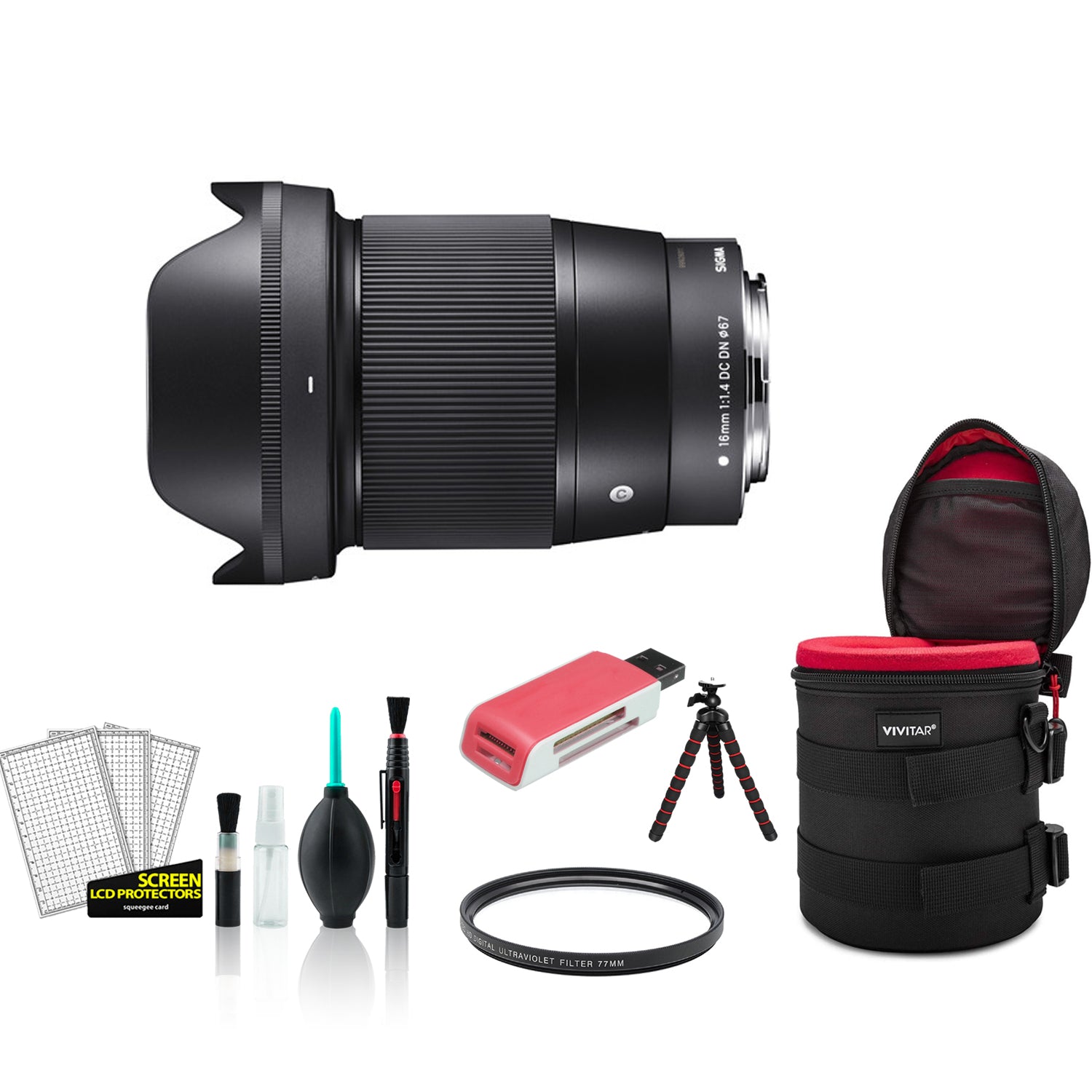 Sigma 16mm Contemporary Lens f/1.4 DC DN for Micro Four Thirds 402963 with UV Filter Bundle