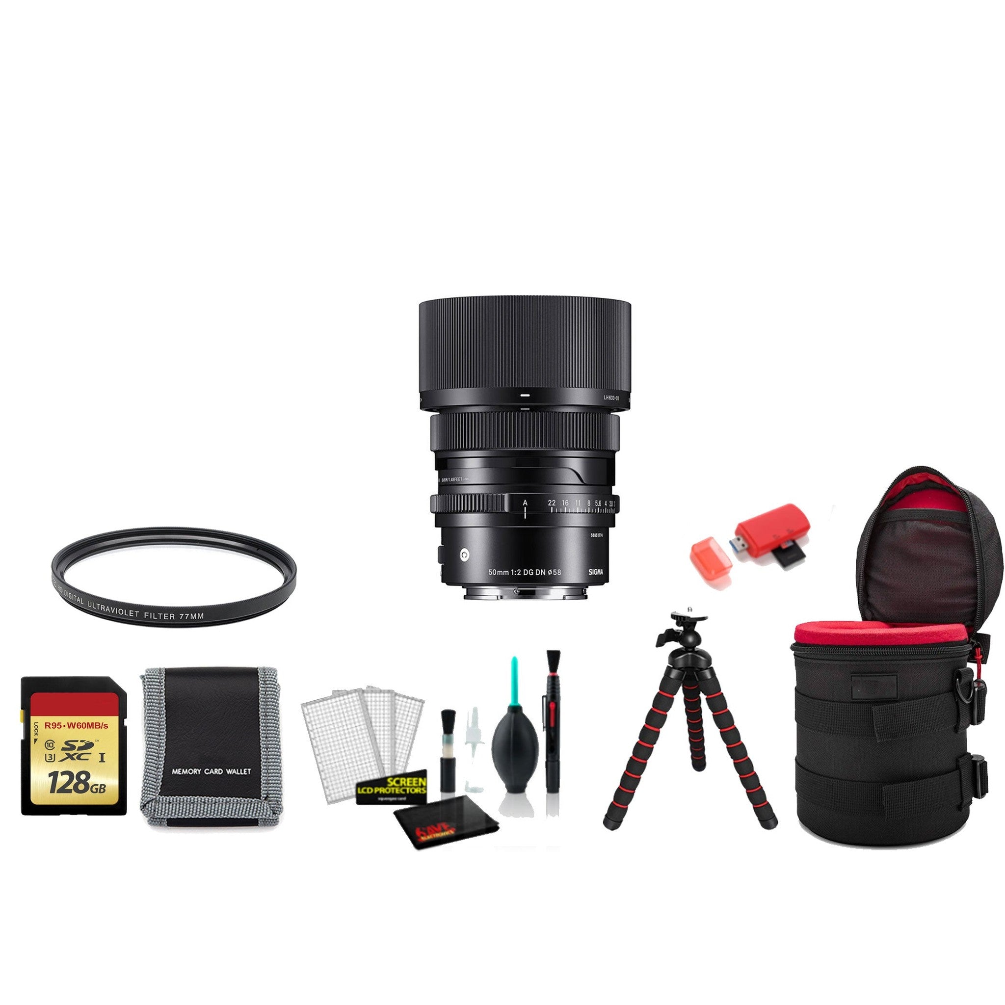 Sigma 50mm f/2 DG DN Contemporary Lens Sony E with Memory Card SIGMA