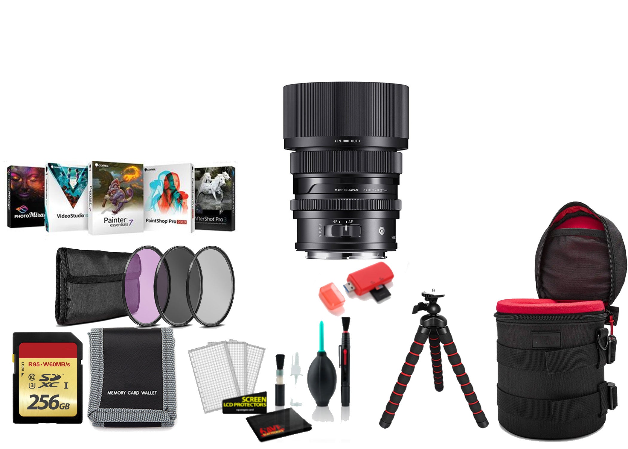 Sigma 50mm f/2 DG DN Contemporary Lens Leica L with Tripod and More