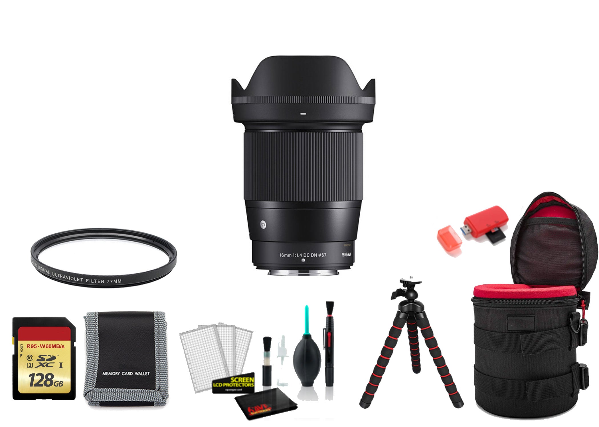 Sigma 16mm f/1.4 DC DN Contemporary Lens FUJIFILM X with UV Filter