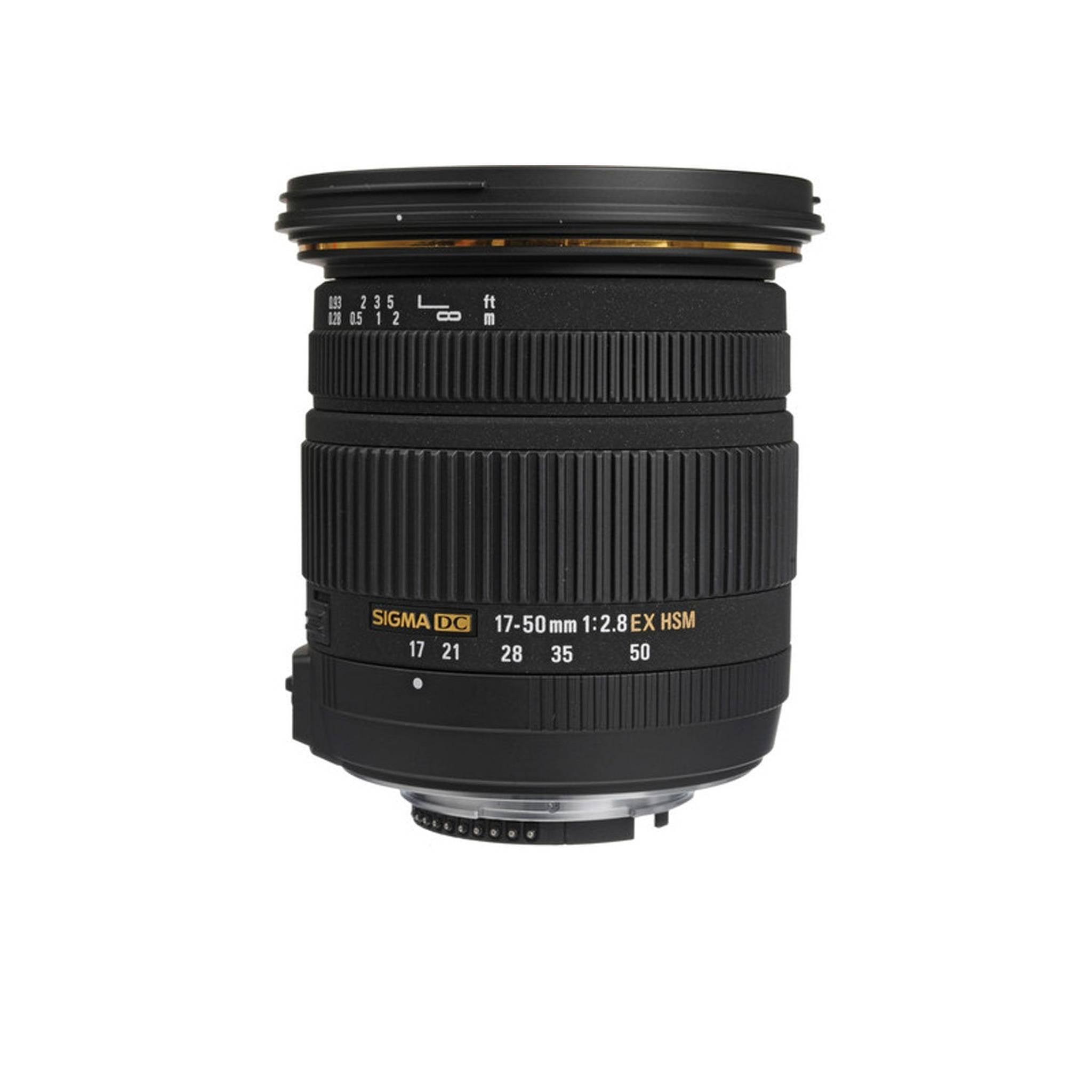 Sigma 17-50mm f/2.8 EX DC OS HSM Lens for Nikon F with 64GB Memory Card and UV Filter International Model SIGMA