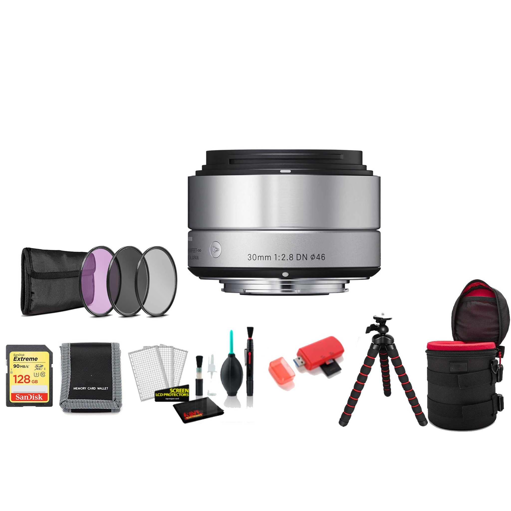 Sigma 30mm f/2.8 DN Art Lens with 128GB Memory Card and Filter Kit SIGMA