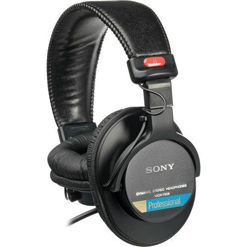 Sony MDR-7506 Headphones Professional Headphones Bundle 1 Year Extended Warranty + Apple Lightning to 3.5mm Headphone Jack Adapter