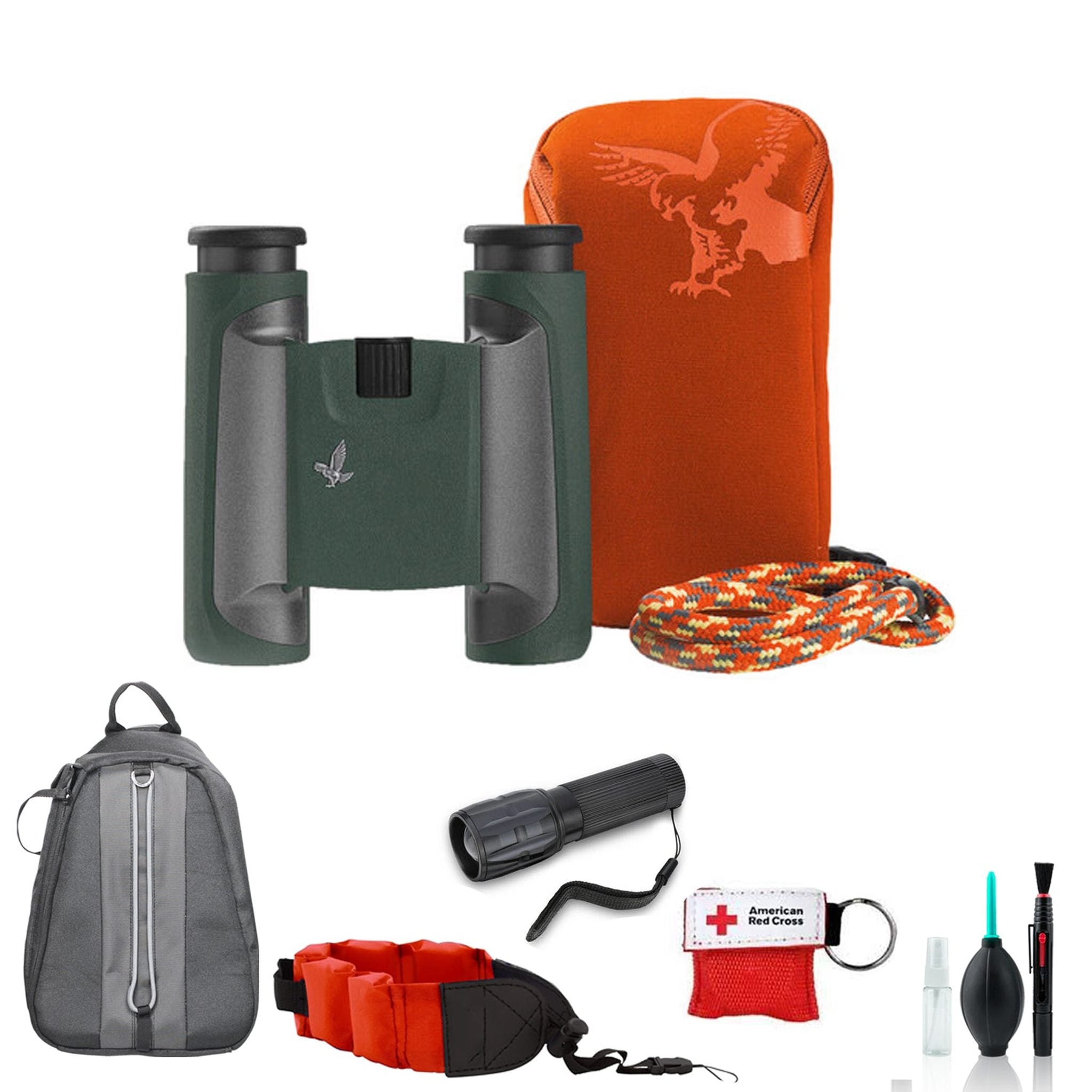 Swarovski 8x25 CL Pocket Binoculars Green, 46151 - Kit with Backpack + More -