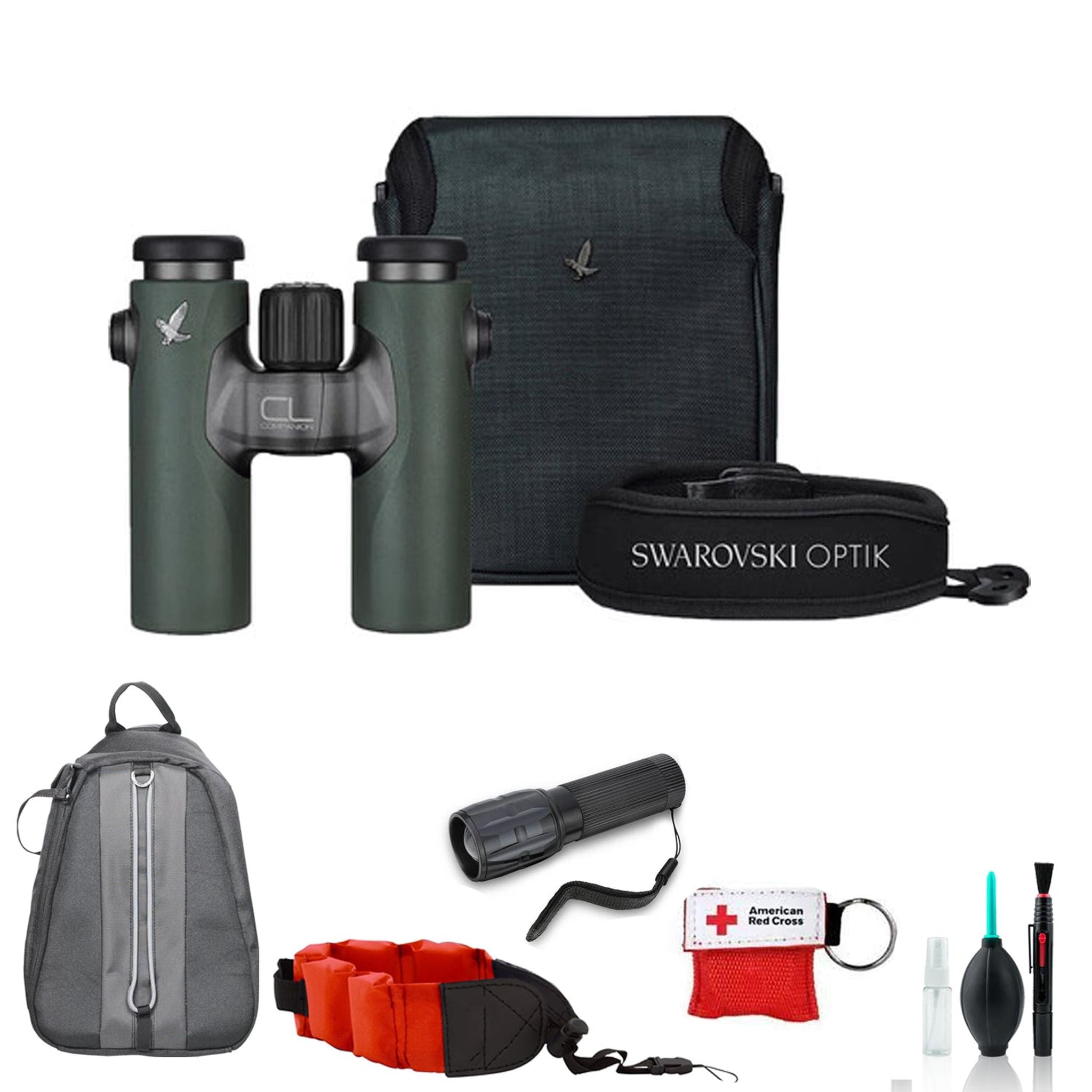 Swarovski 8x30 CL Binocular Green, Wild Nature - Kit with Deluxe Backpack + More - Swarvoski