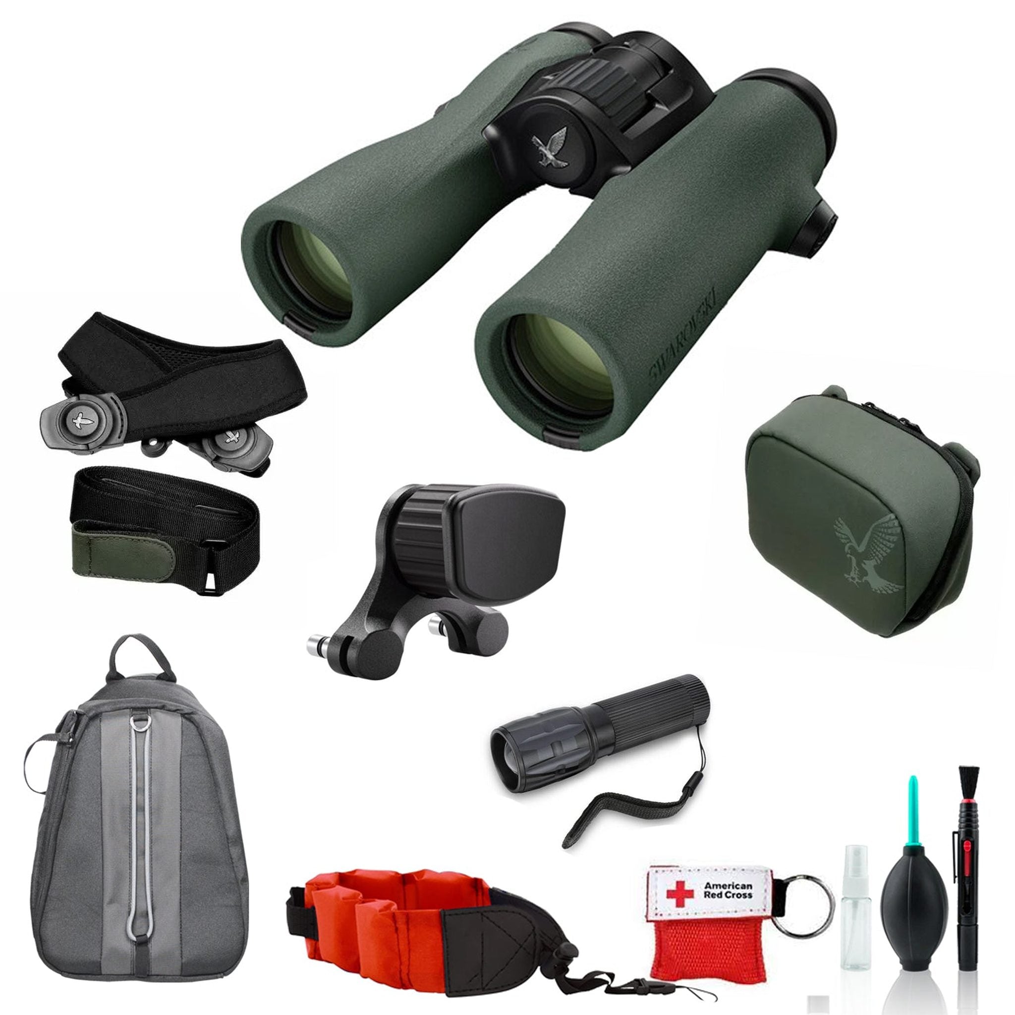 Swarovski 8x32 NL Pure Binoculars Green 36232 - with Backpack + More - Swarvoski